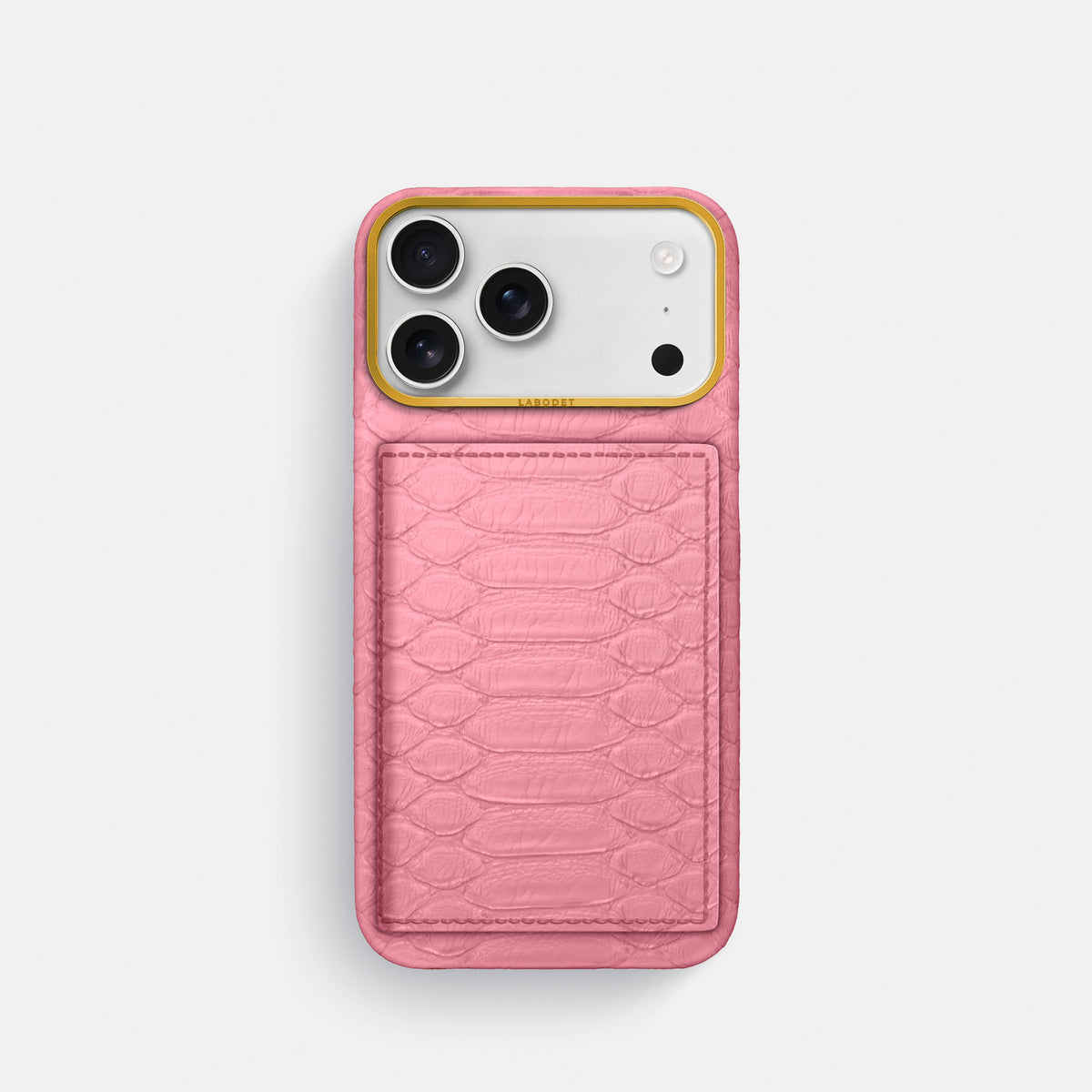 Bi-Fold Case For iPhone 17 Pro In Python -1 | Pink-Gold