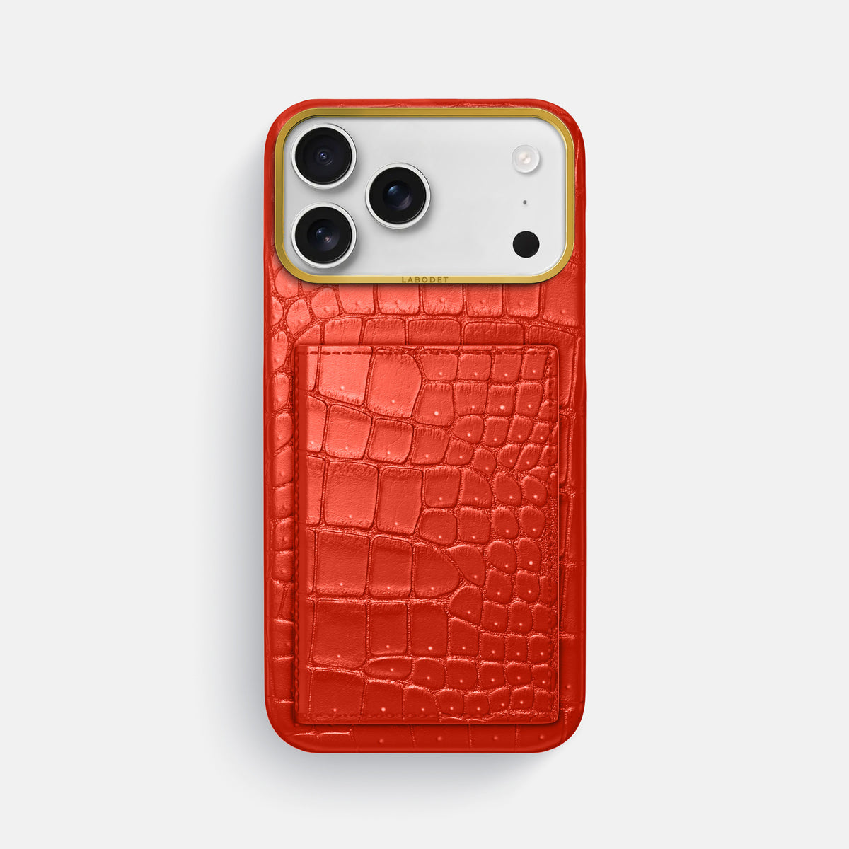 Bi-Fold Case For iPhone 18 Pro Max In Porosus Crocodile -1 | Rust-Gold