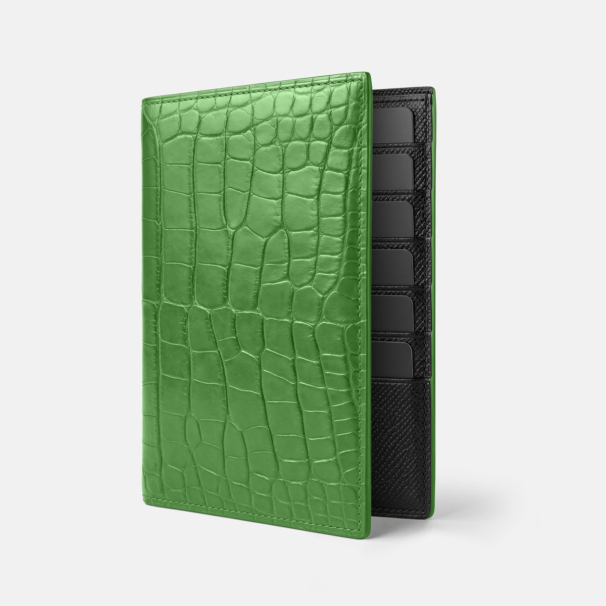 Apple-Green Business Wallet Alligator -1 | Apple-Green