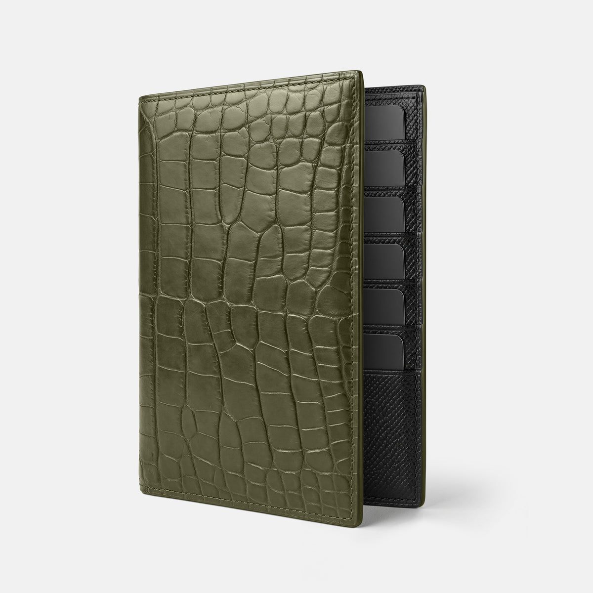 Kaki-Green Business Wallet Alligator -1 | Kaki-Green