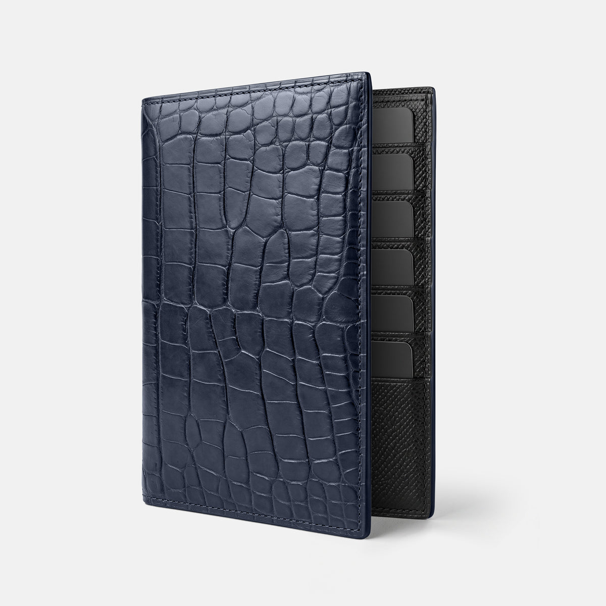 Navy Blue Business Wallet Alligator -1 | Navy-Blue