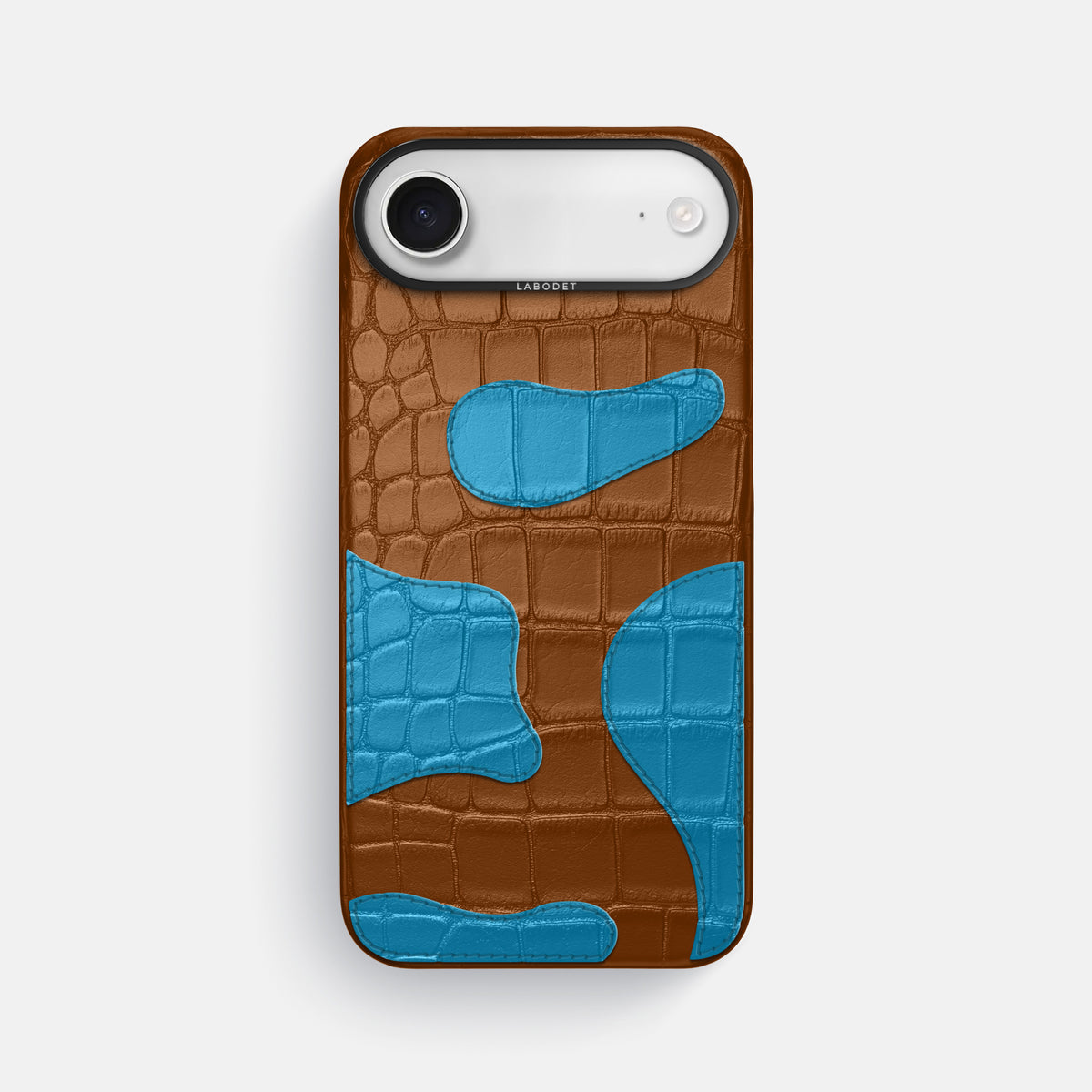 Honey iPhone 17 Air Camouflage Case In Alligator with Black Metal -1 | Honey-Black