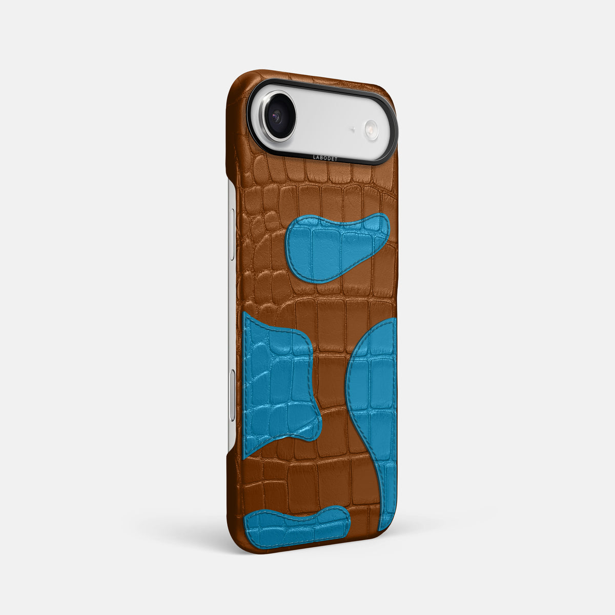 Honey iPhone 17 Air Camouflage Case In Alligator with Black Metal -2 | Honey-Black