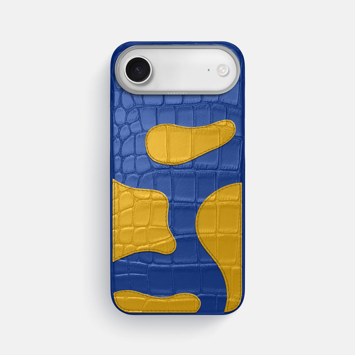 Royal Blue iPhone 17 Air Camouflage Case In Alligator with Steel Metal -1 | Royal-Blue-Steel
