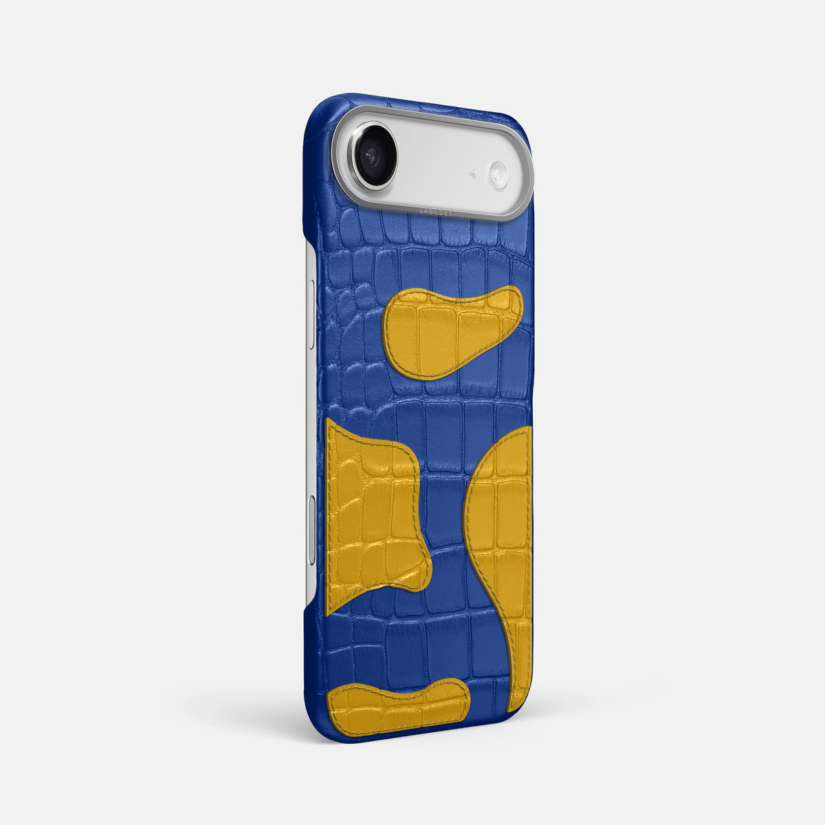 Royal Blue iPhone 17 Air Camouflage Case In Alligator with Steel Metal -2 | Royal-Blue-Steel