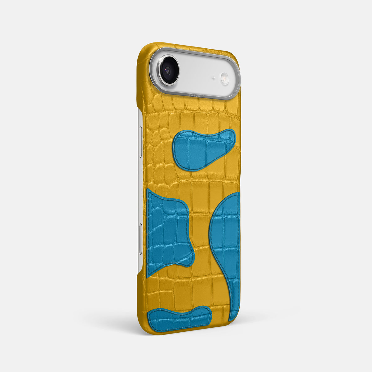 Yellow iPhone 17 Air Camouflage Case In Alligator with Steel Metal -2 | Yellow-Steel