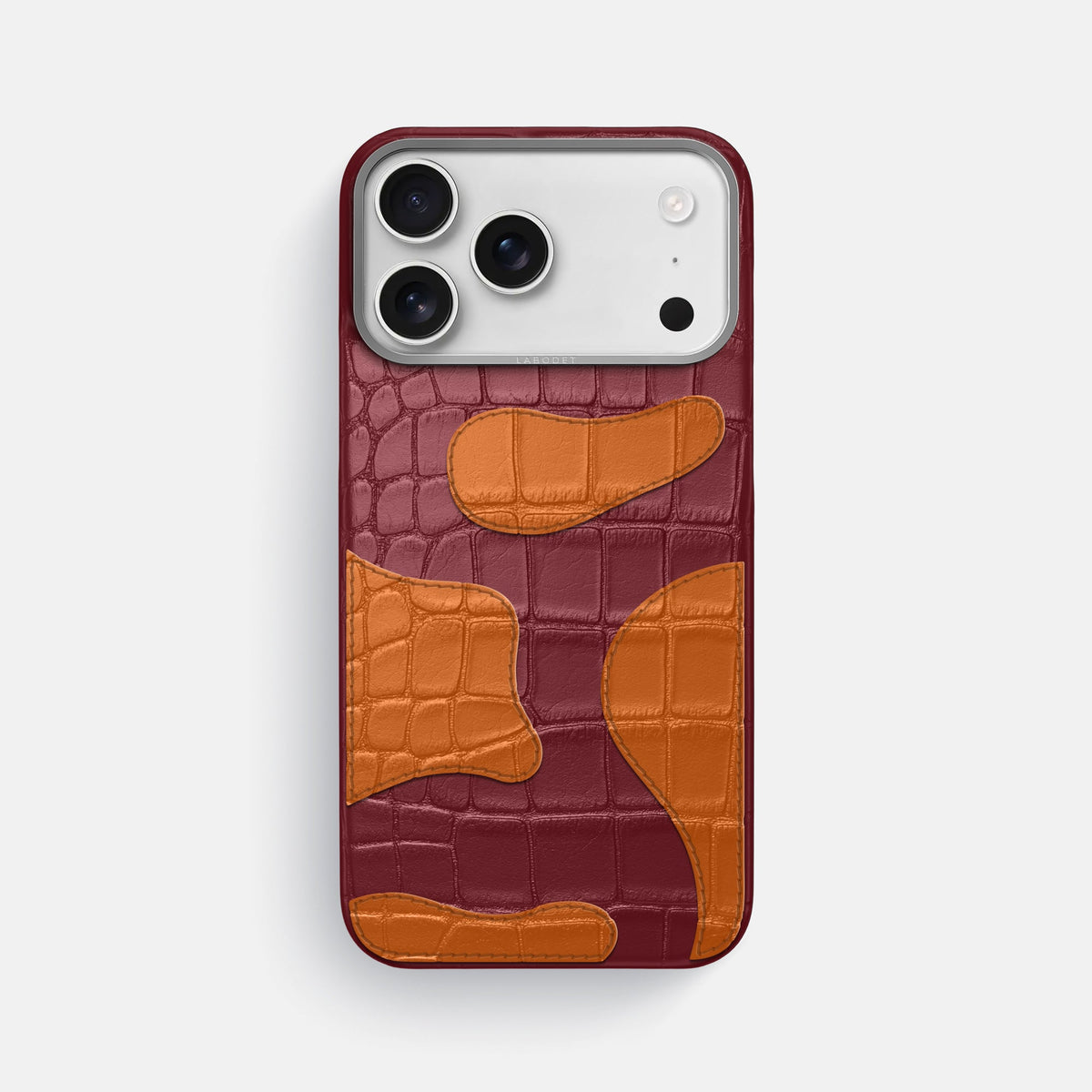 Camouflage Case For iPhone 18 Pro Max In Alligator -1 | Burgundy-Steel