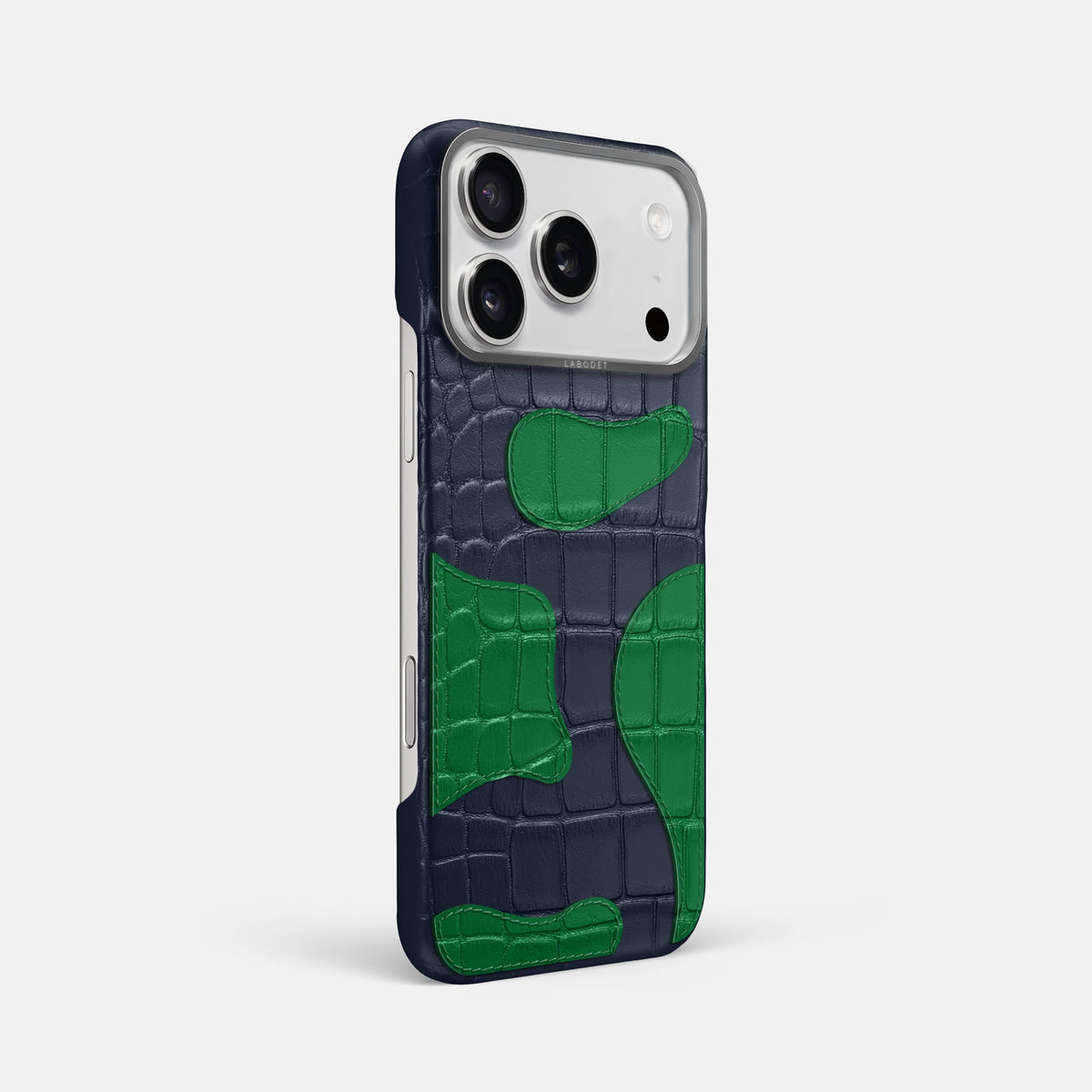 Camouflage Case For iPhone 18 Pro Max In Alligator -2 | Navy-Blue-Steel