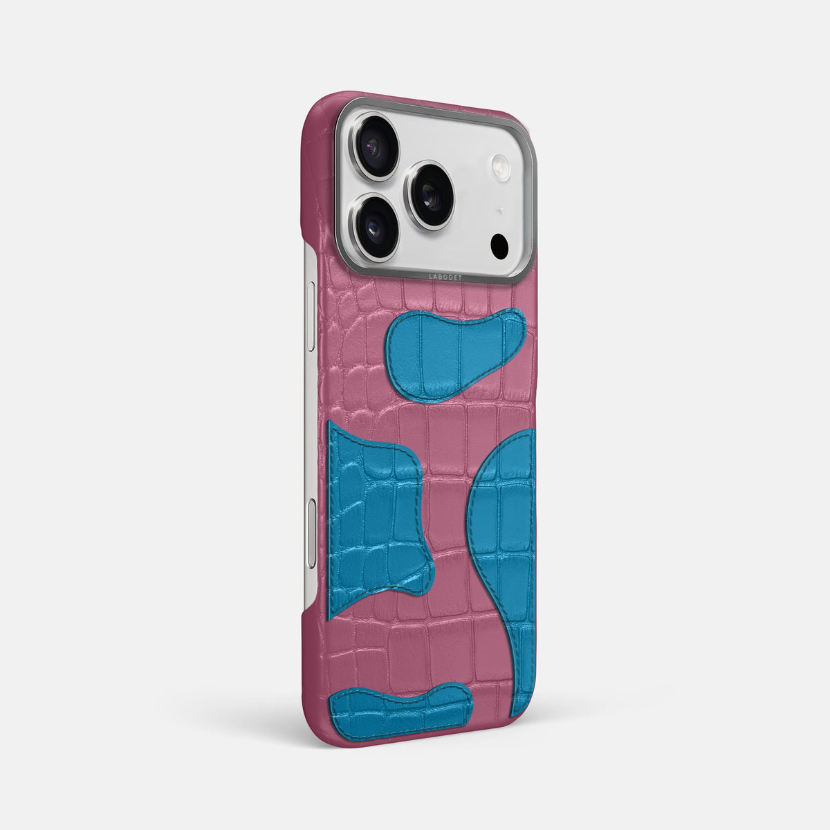 Camouflage Case For iPhone 18 Pro Max In Alligator -2 | Pink-Lagoon-Steel
