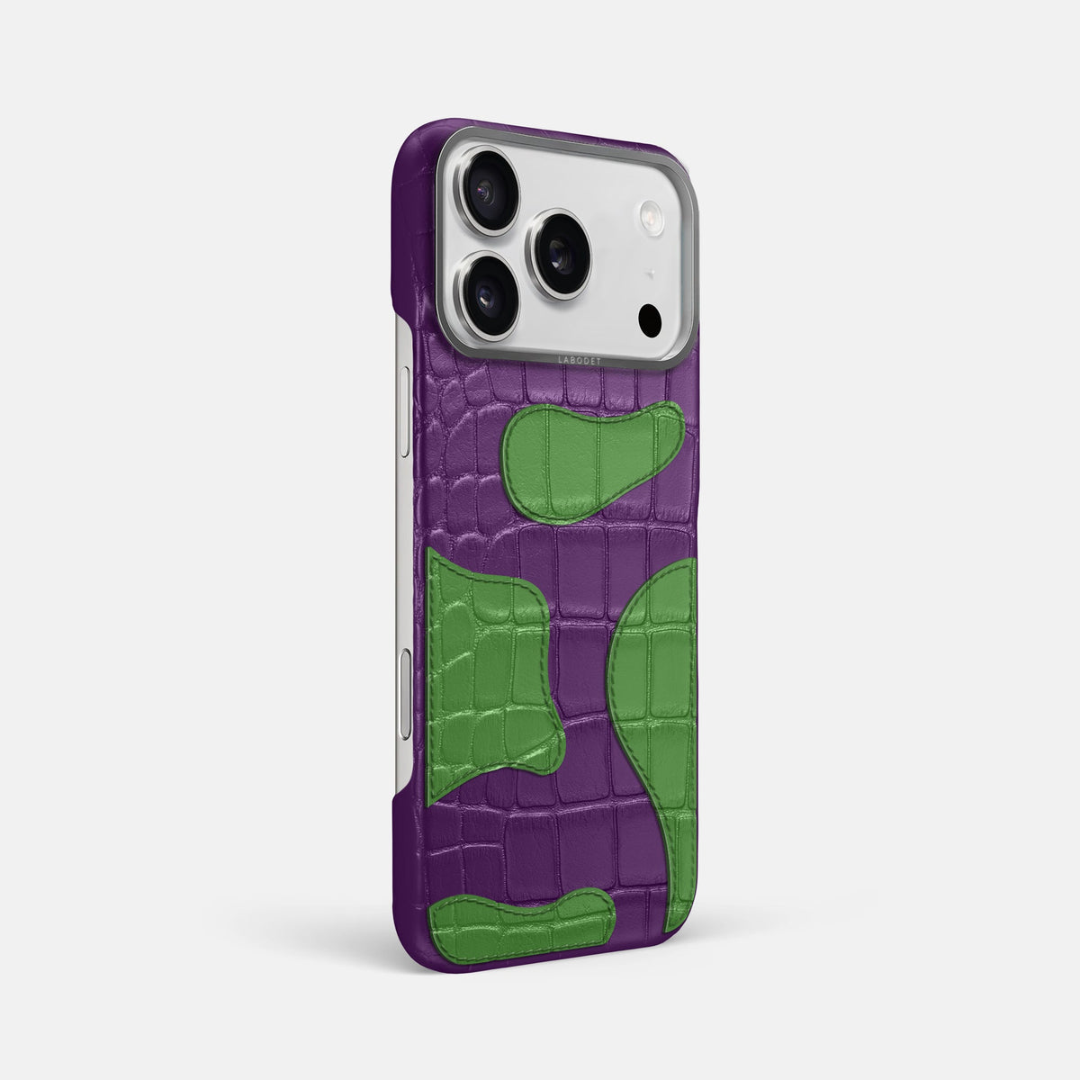 Camouflage Case For iPhone 18 Pro Max In Alligator -2 | Purple-Steel