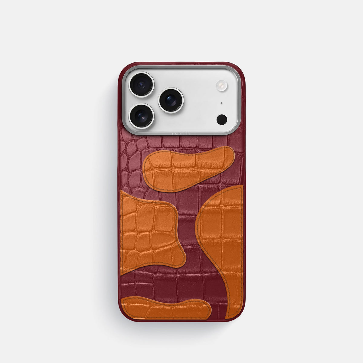 Camouflage Case For iPhone 18 Pro In Alligator -1 | Burgundy-Steel
