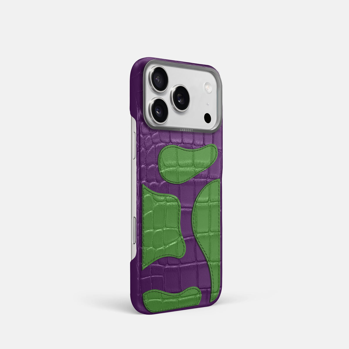 Camouflage Case For iPhone 18 Pro In Alligator -2 | Purple-Steel