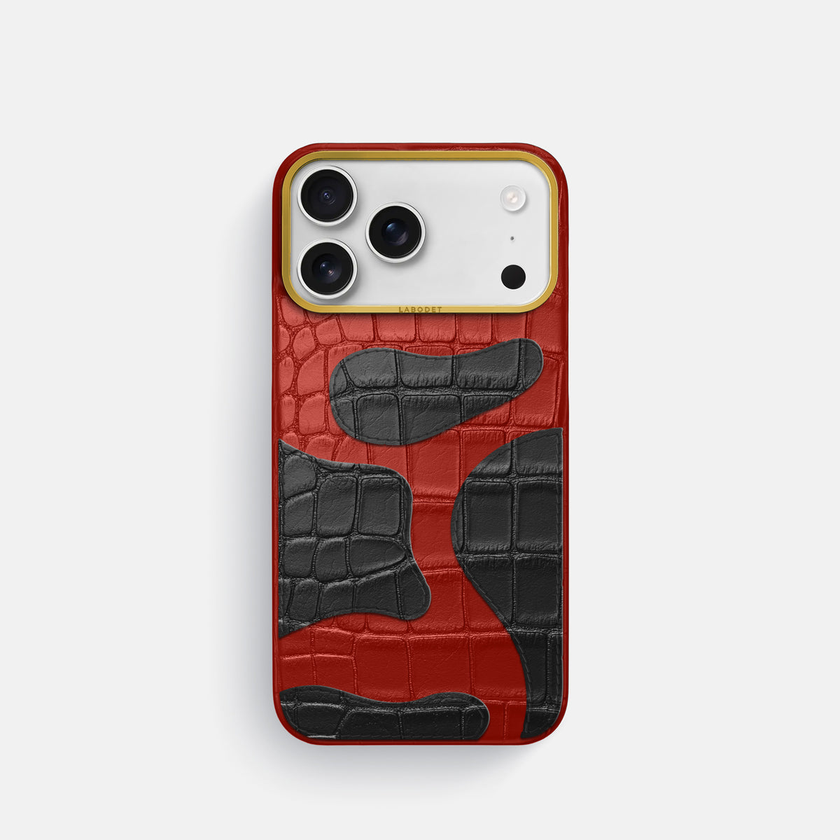 Camouflage Case For iPhone 18 Pro In Alligator -1 | Red-Gold