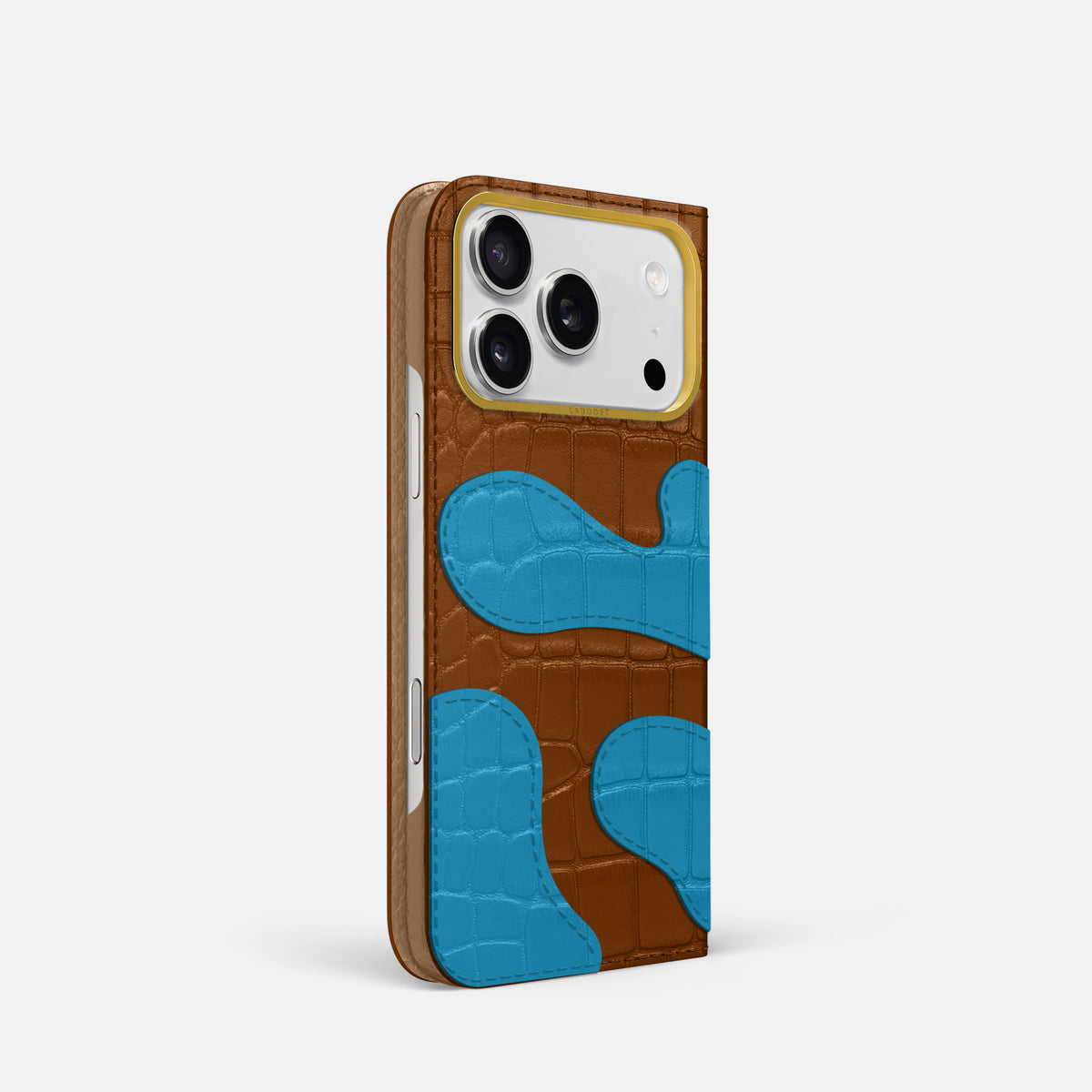 Camouflage Folio For iPhone 17 Pro In Alligator -1 | Honey-Gold