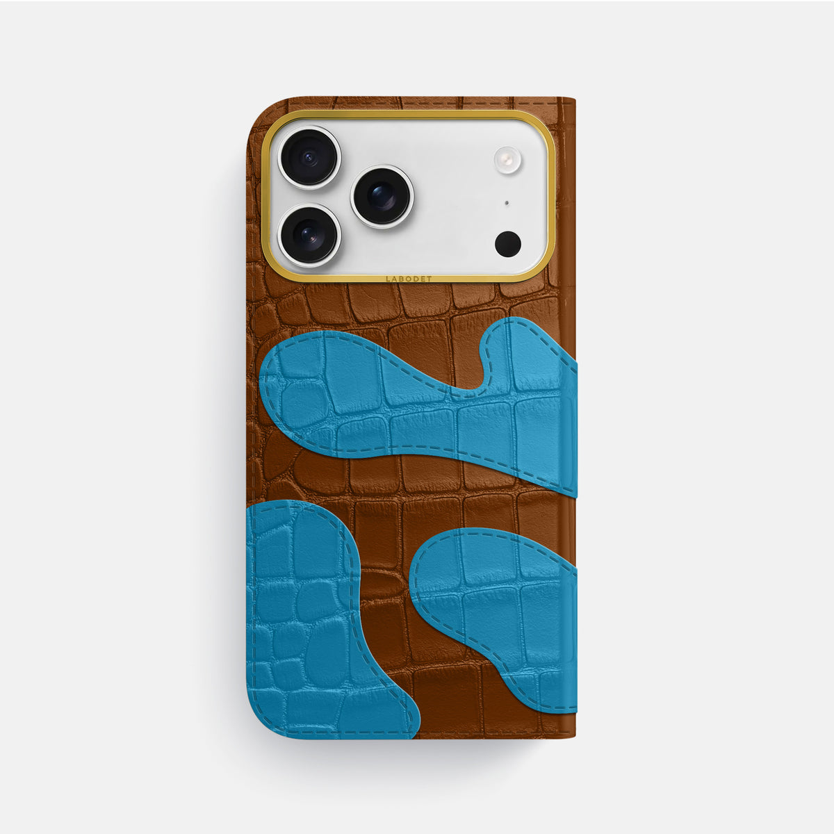 Camouflage Folio For iPhone 17 Pro Max In Alligator -3 | Honey-Gold