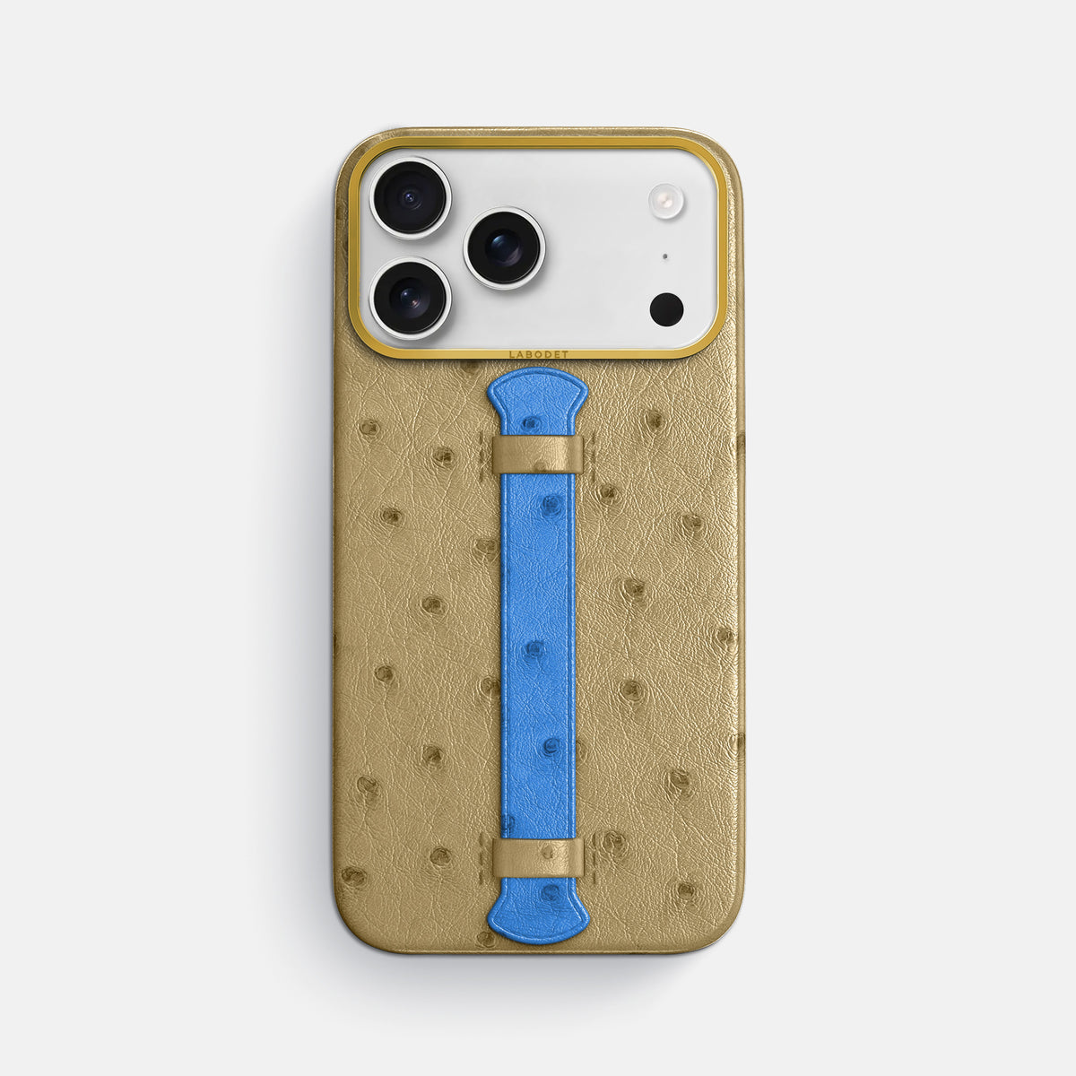 Center Handle Coloré For iPhone 17 Pro Max In Ostrich -1 | Desert-Sand-Gold