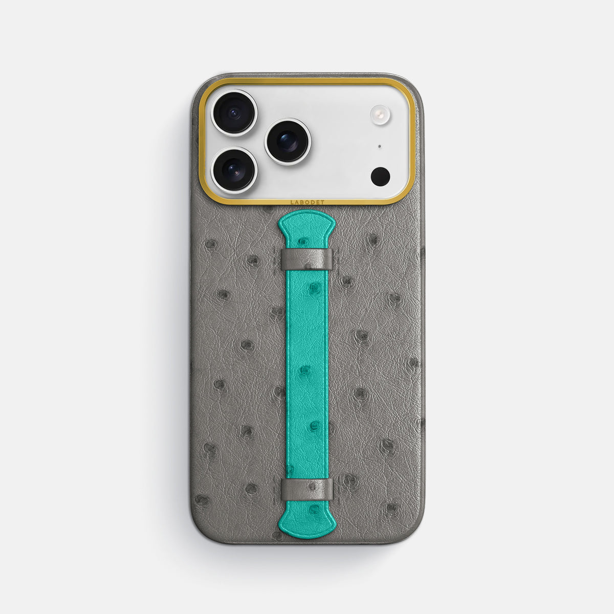 Center Handle Coloré For iPhone 17 Pro Max In Ostrich -1 | Grey-Gold