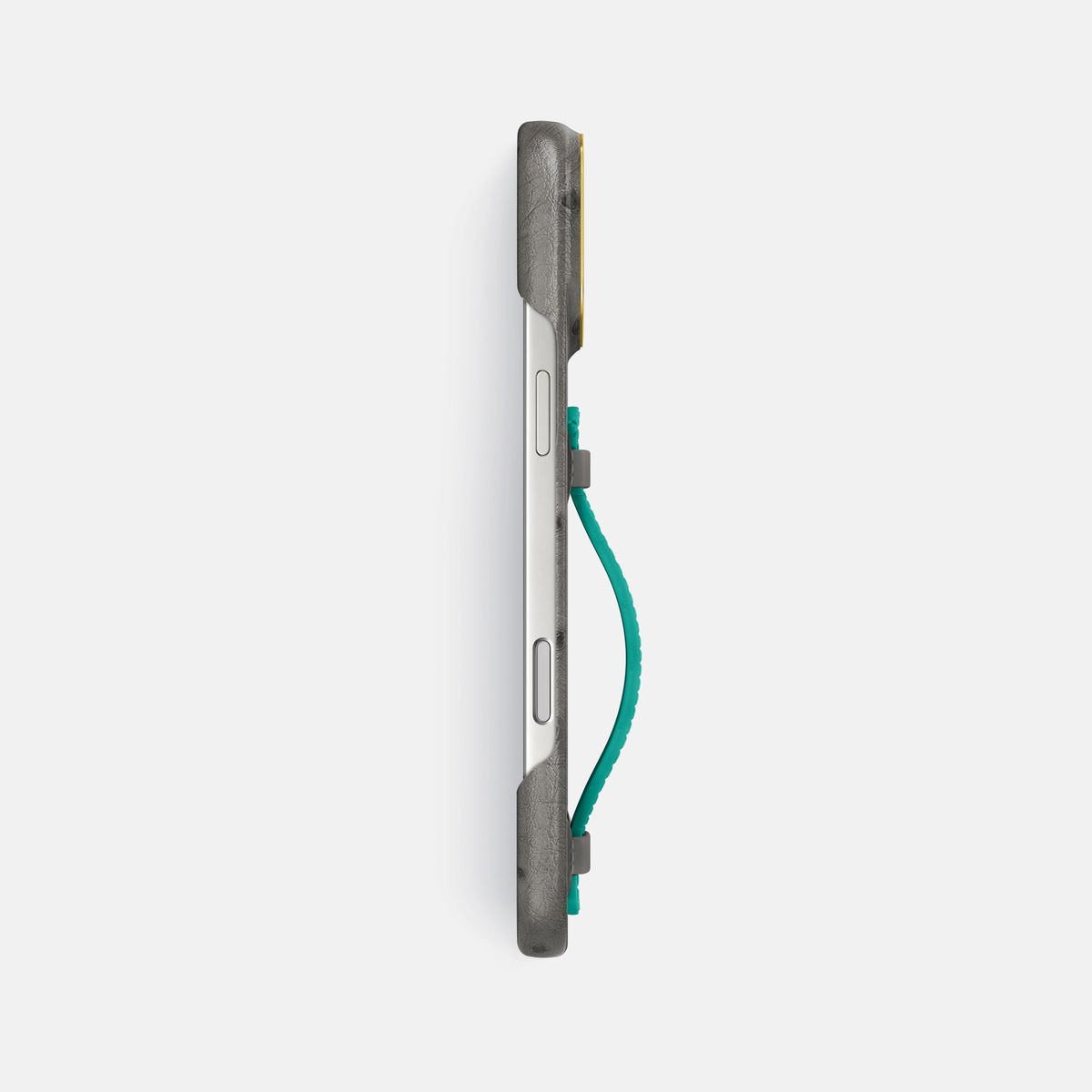 Center Handle Coloré For iPhone 17 Pro Max In Ostrich -2 | Grey-Gold