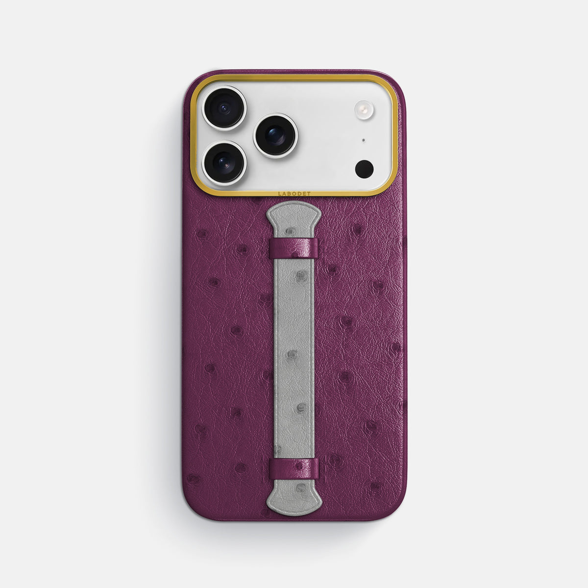Center Handle Coloré For iPhone 17 Pro Max In Ostrich -1 | Purple-Gold