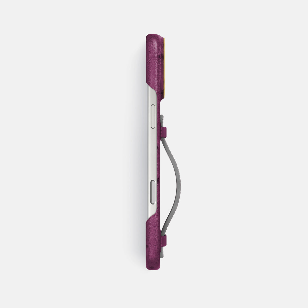 Center Handle Coloré For iPhone 17 Pro Max In Ostrich -2 | Purple-Gold