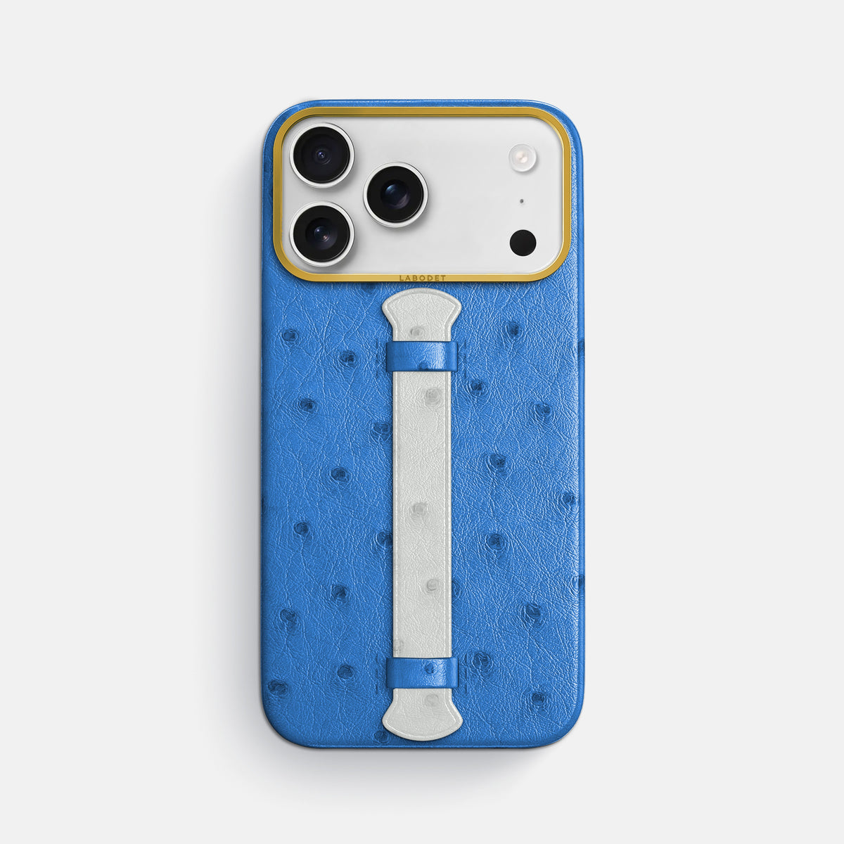 Center Handle Coloré For iPhone 17 Pro Max In Ostrich -1 | Royal-Blue-Gold