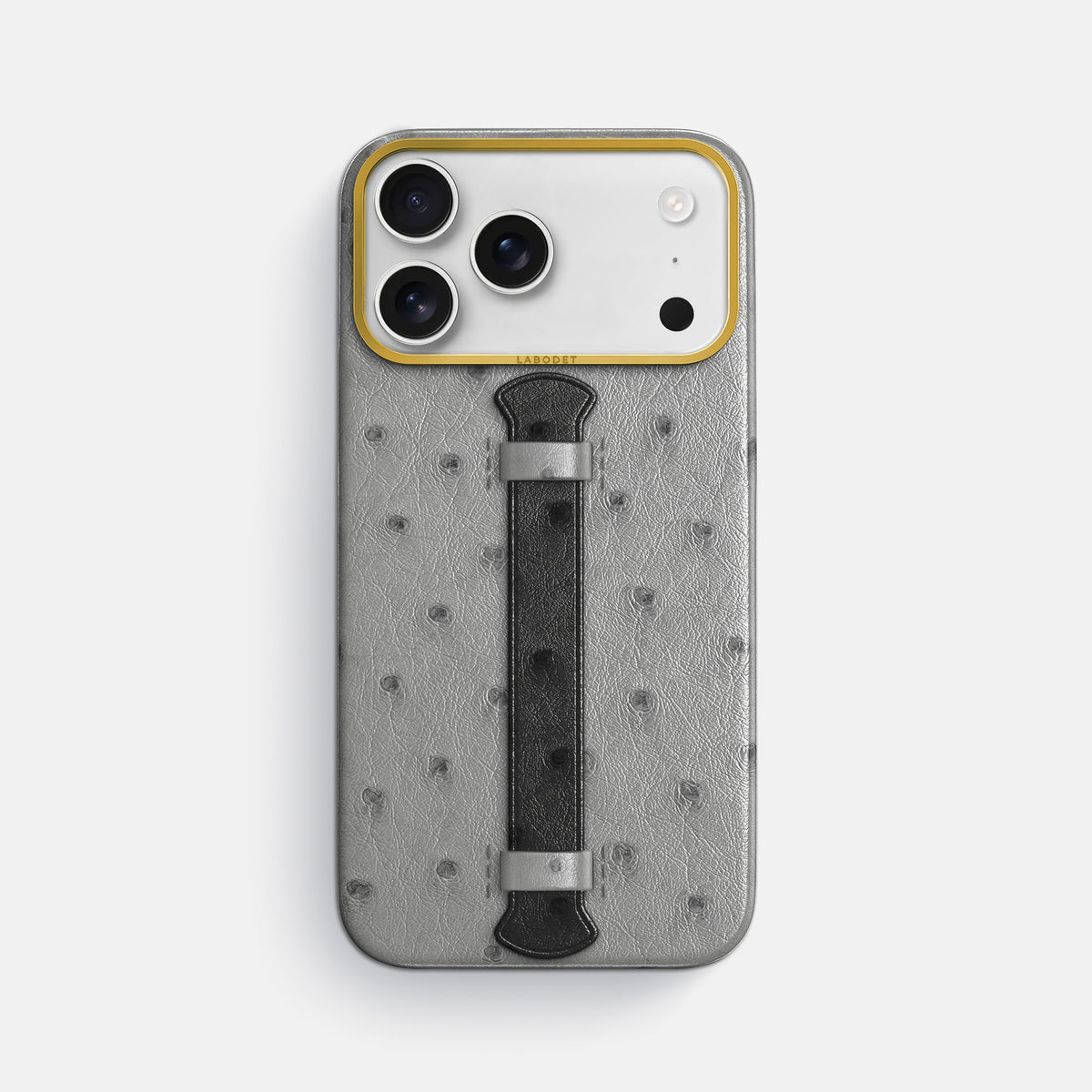 Center Handle Coloré For iPhone 17 Pro Max In Ostrich -1 | Silver-Gold