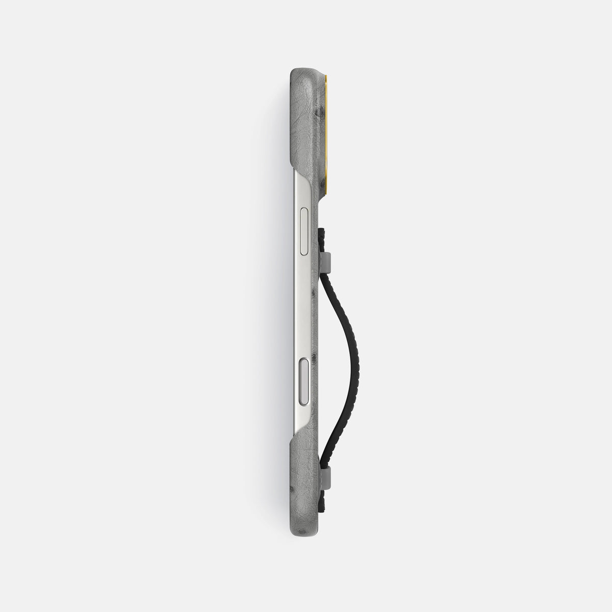 Center Handle Coloré For iPhone 17 Pro Max In Ostrich -2 | Silver-Gold