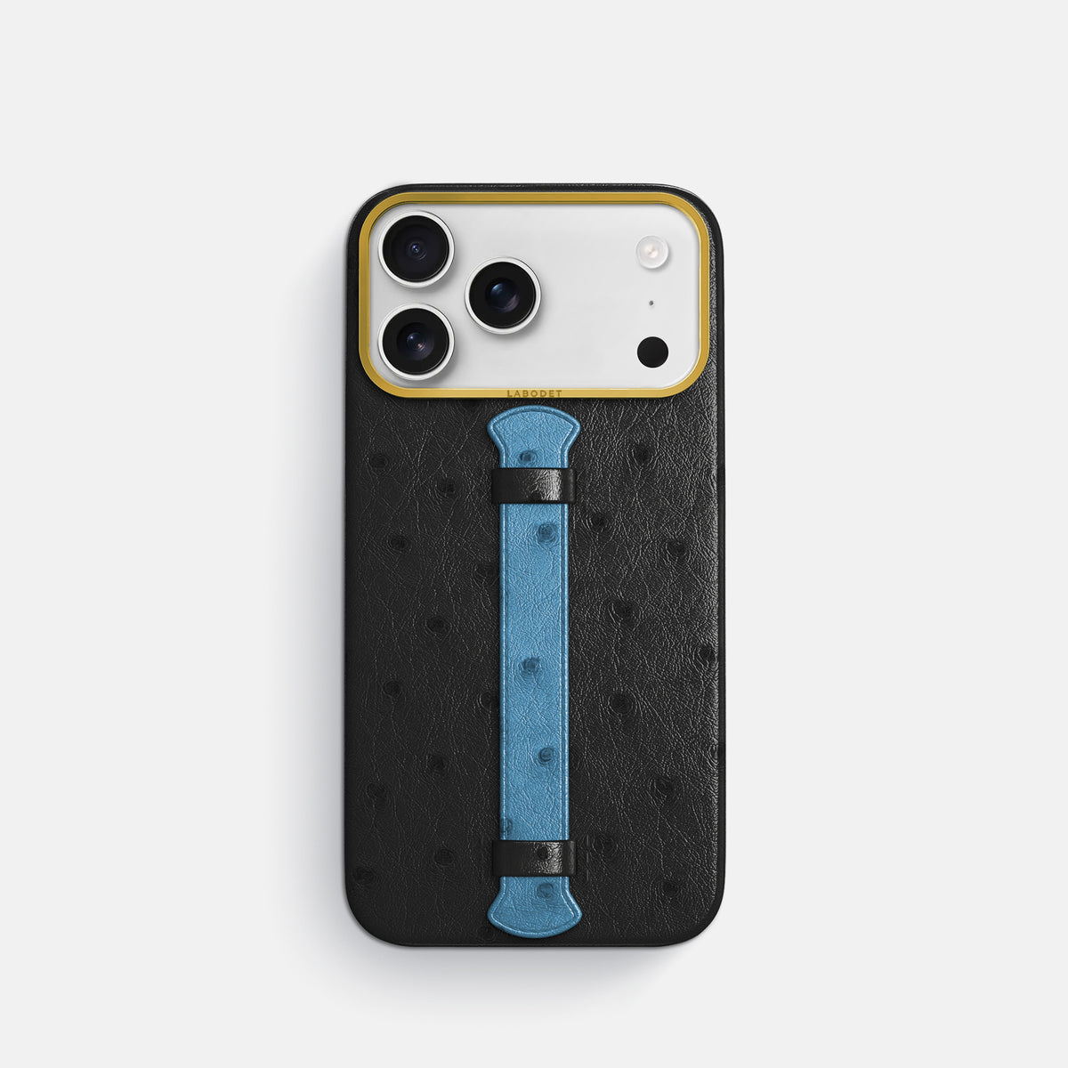 Center Handle Coloré For iPhone 17 Pro In Ostrich -1 | Black-Gold