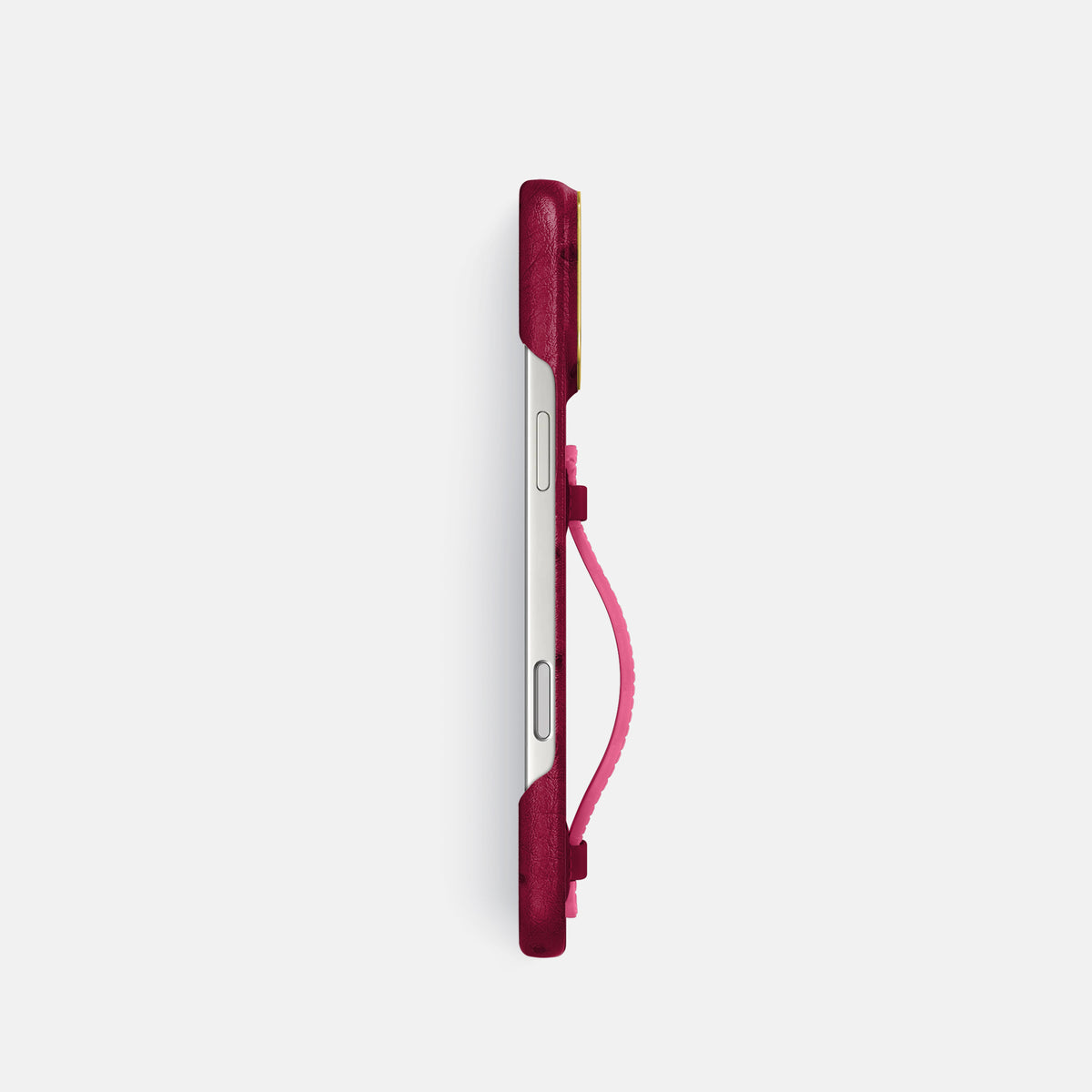 Center Handle Coloré For iPhone 17 Pro In Ostrich -2 | Bordeaux-Gold