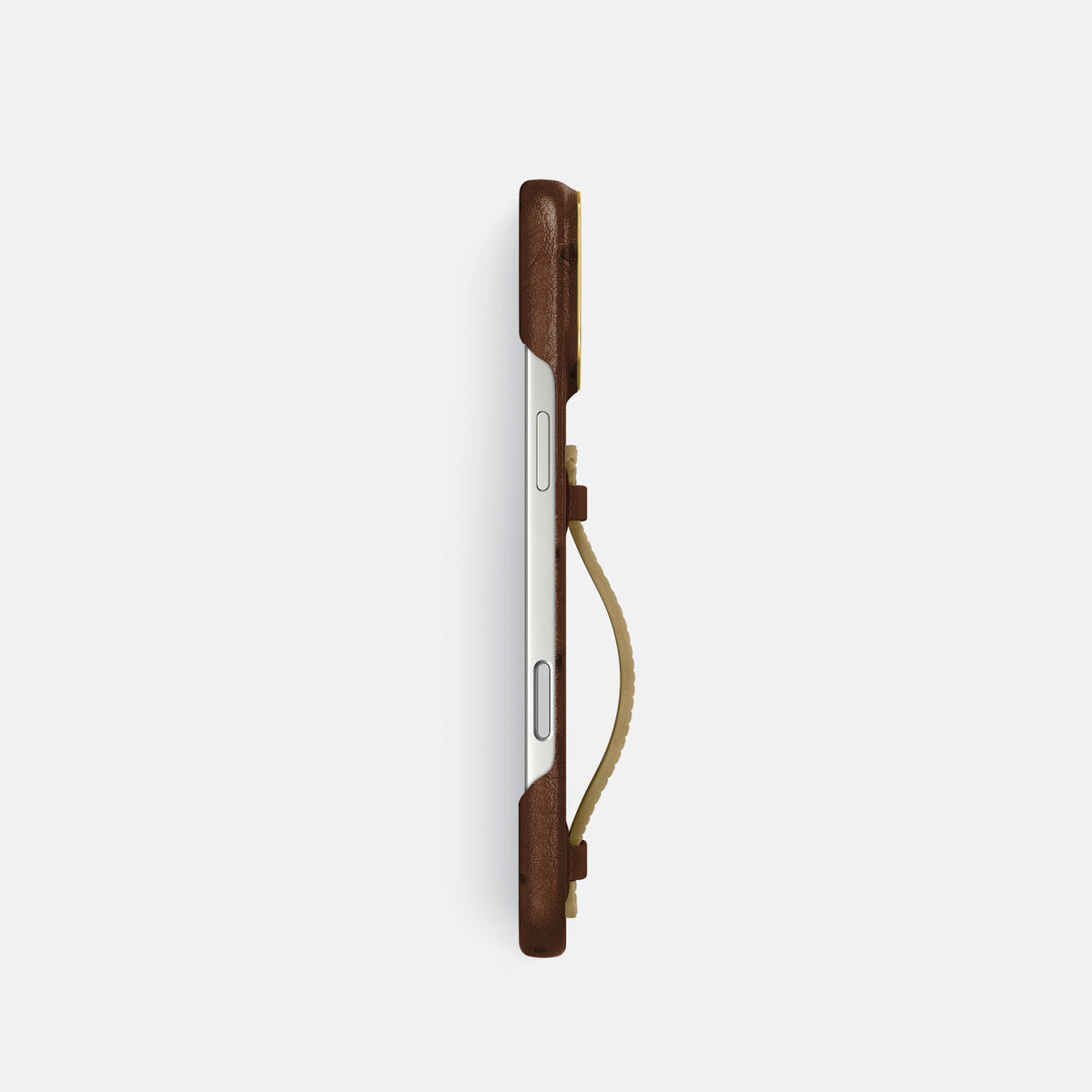 Center Handle Coloré For iPhone 17 Pro In Ostrich -2 | Chocolate-Gold