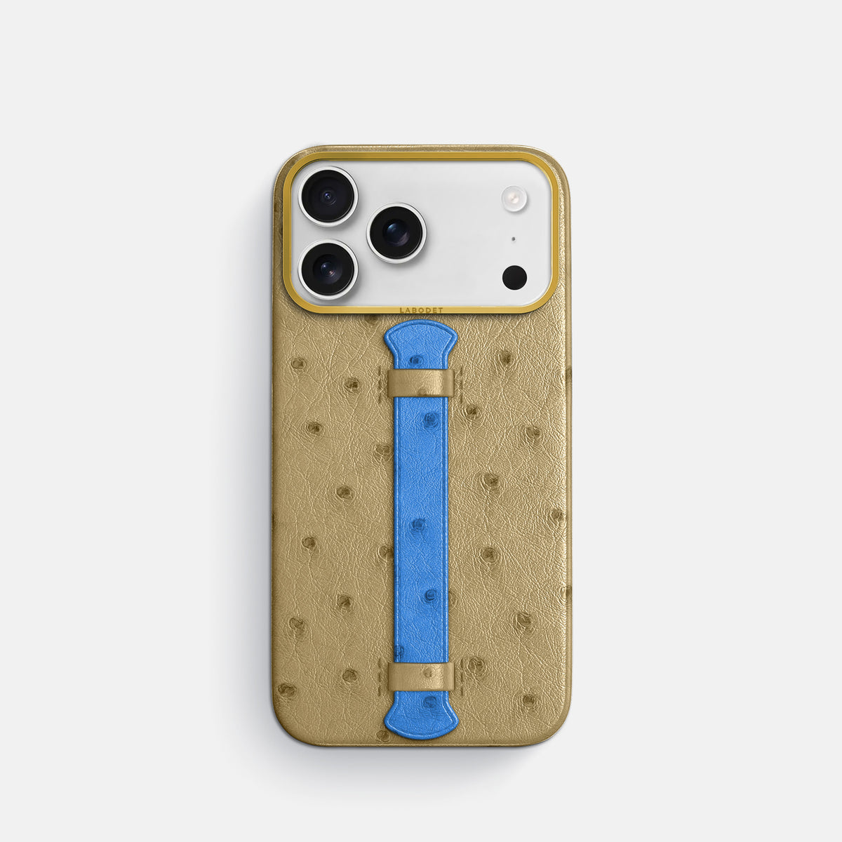 Center Handle Coloré For iPhone 17 Pro In Ostrich -1 | Desert-Sand-Gold