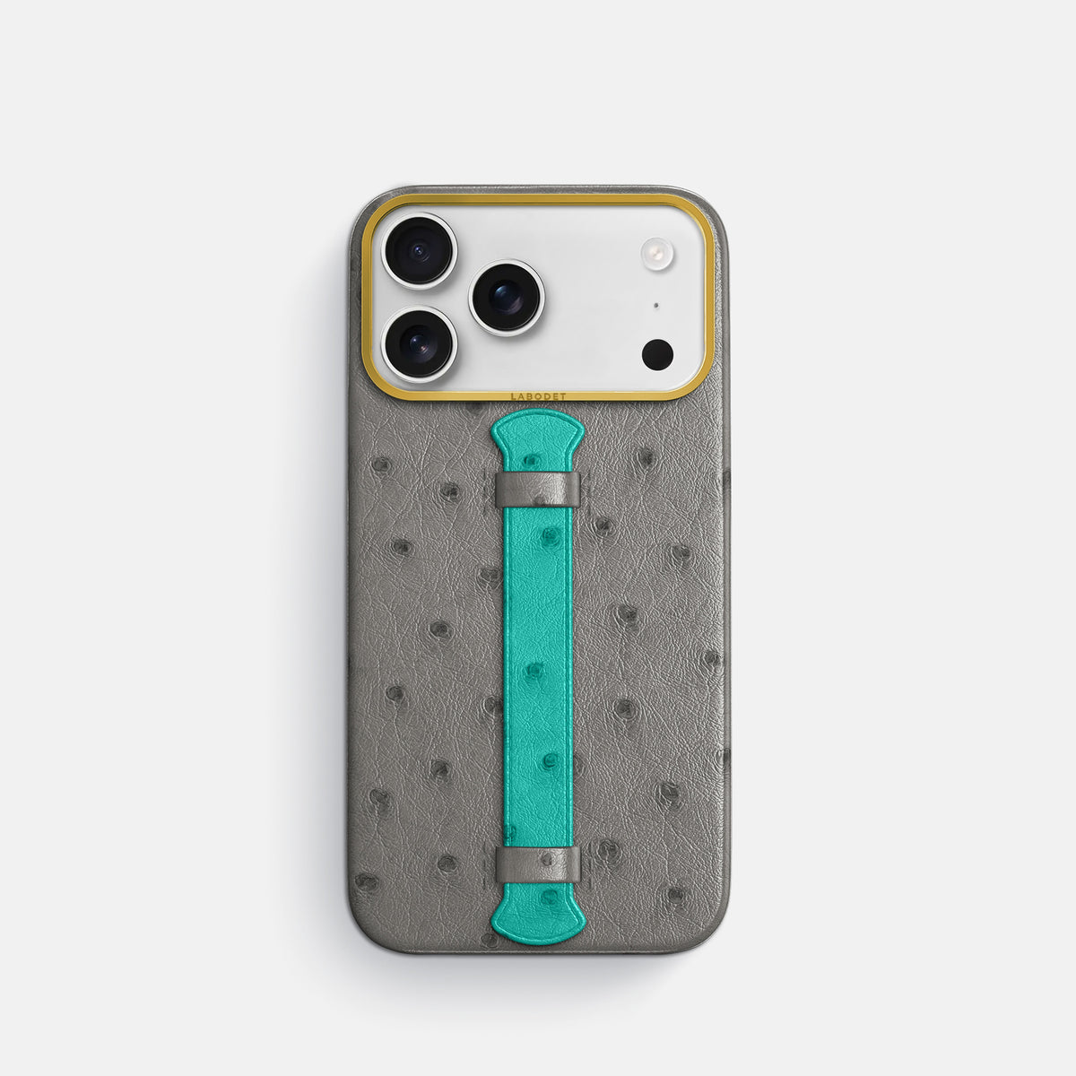 Center Handle Coloré For iPhone 17 Pro In Ostrich -1 | Grey-Gold