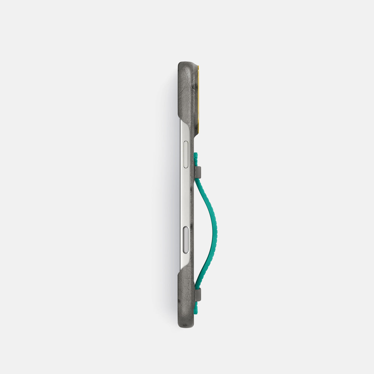 Center Handle Coloré For iPhone 17 Pro In Ostrich -2 | Grey-Gold