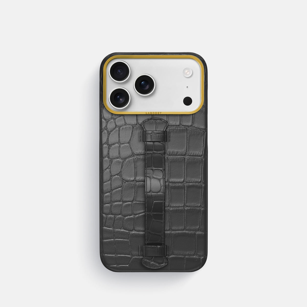 Center Handle For iPhone 17 Pro In Alligator -2 | Grey-Gold