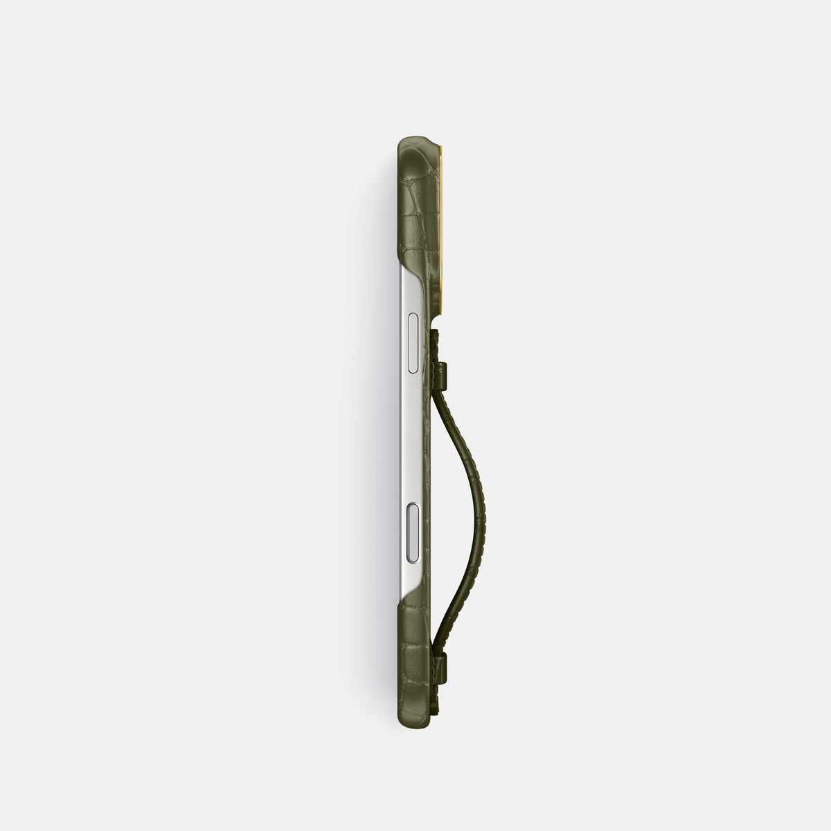Center Handle For iPhone 17 Pro In Alligator -3 | Kaki-Green-Gold