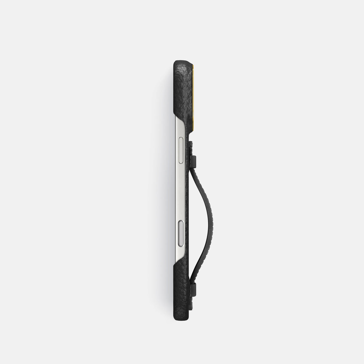 Center Handle For iPhone 17 Pro In Calf -2 | Black-Gold