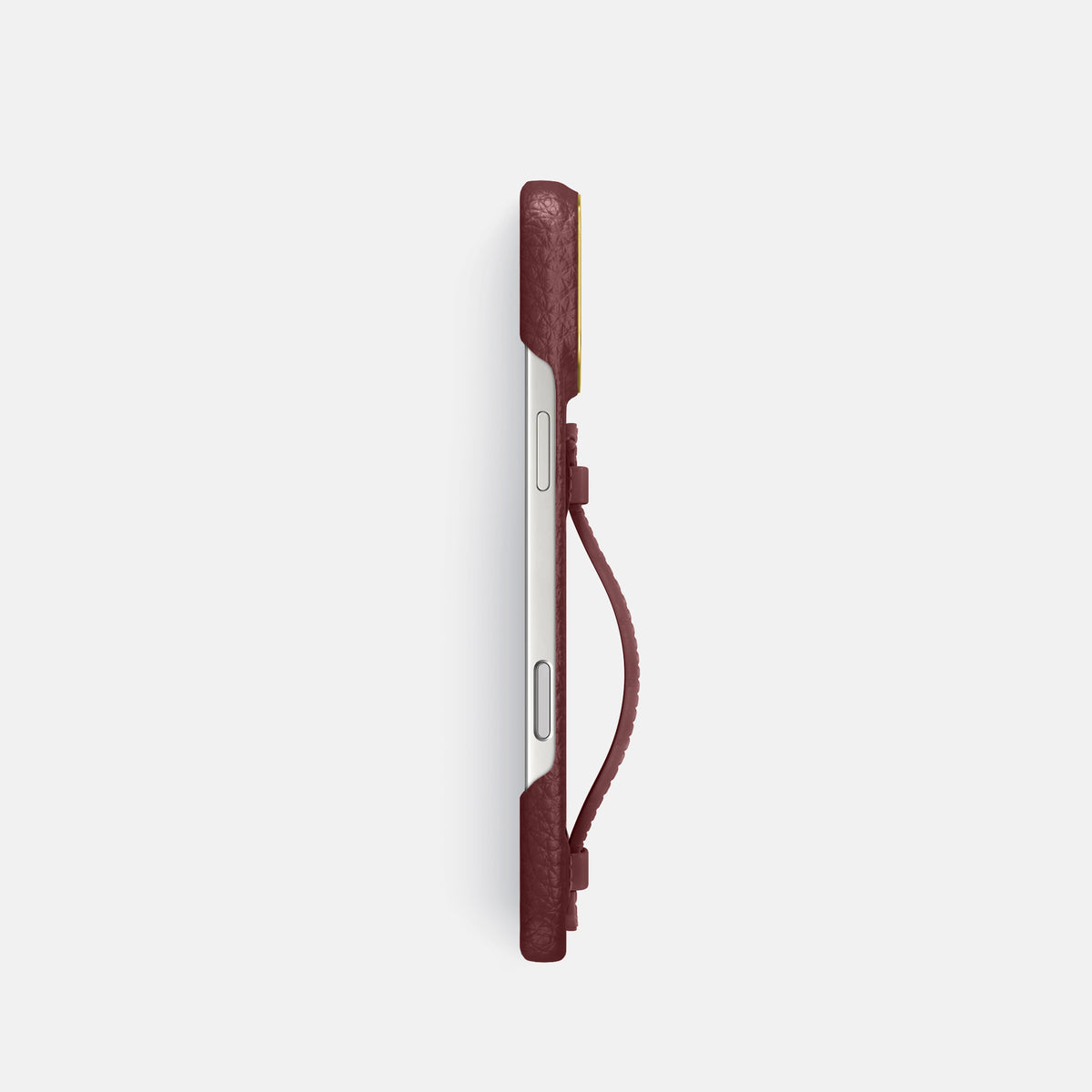 Center Handle For iPhone 17 Pro In Calf -2 | Bordeaux-Gold