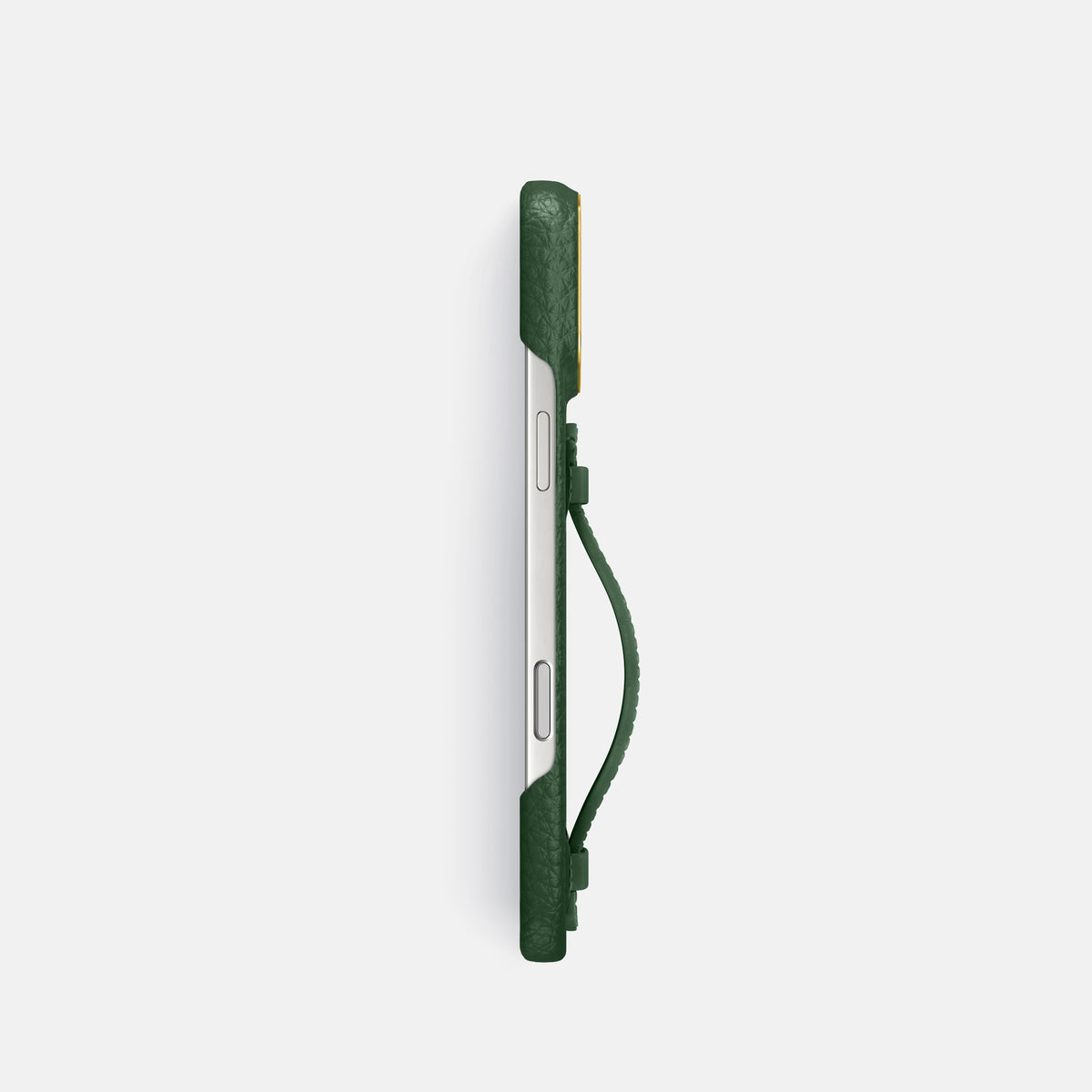 Center Handle For iPhone 17 Pro In Calf -2 | Dark-Green-Gold