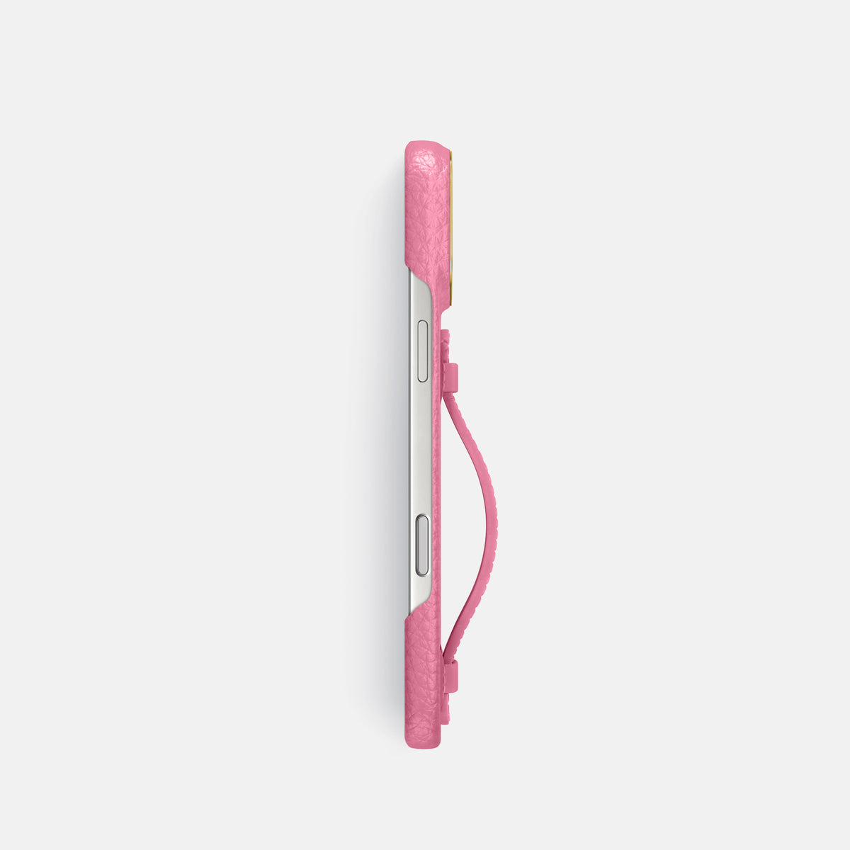 Center Handle For iPhone 17 Pro In Calf -2 | Pink-Gold