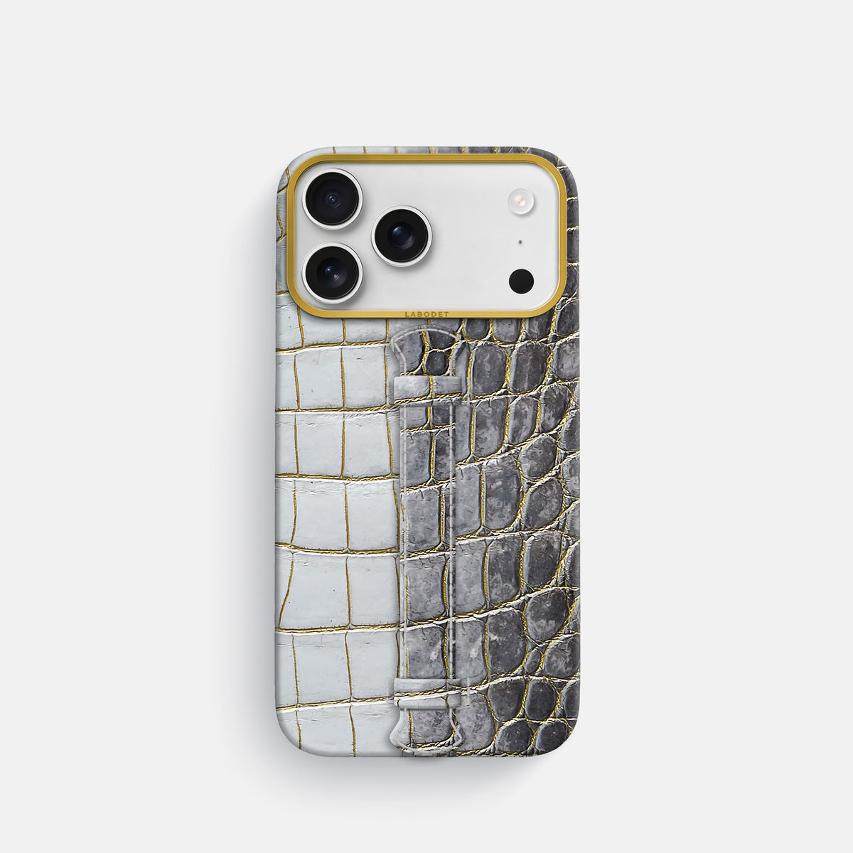 Center Handle For iPhone 17 Pro In Himalayan Crocodile -1 | Gold-Gold