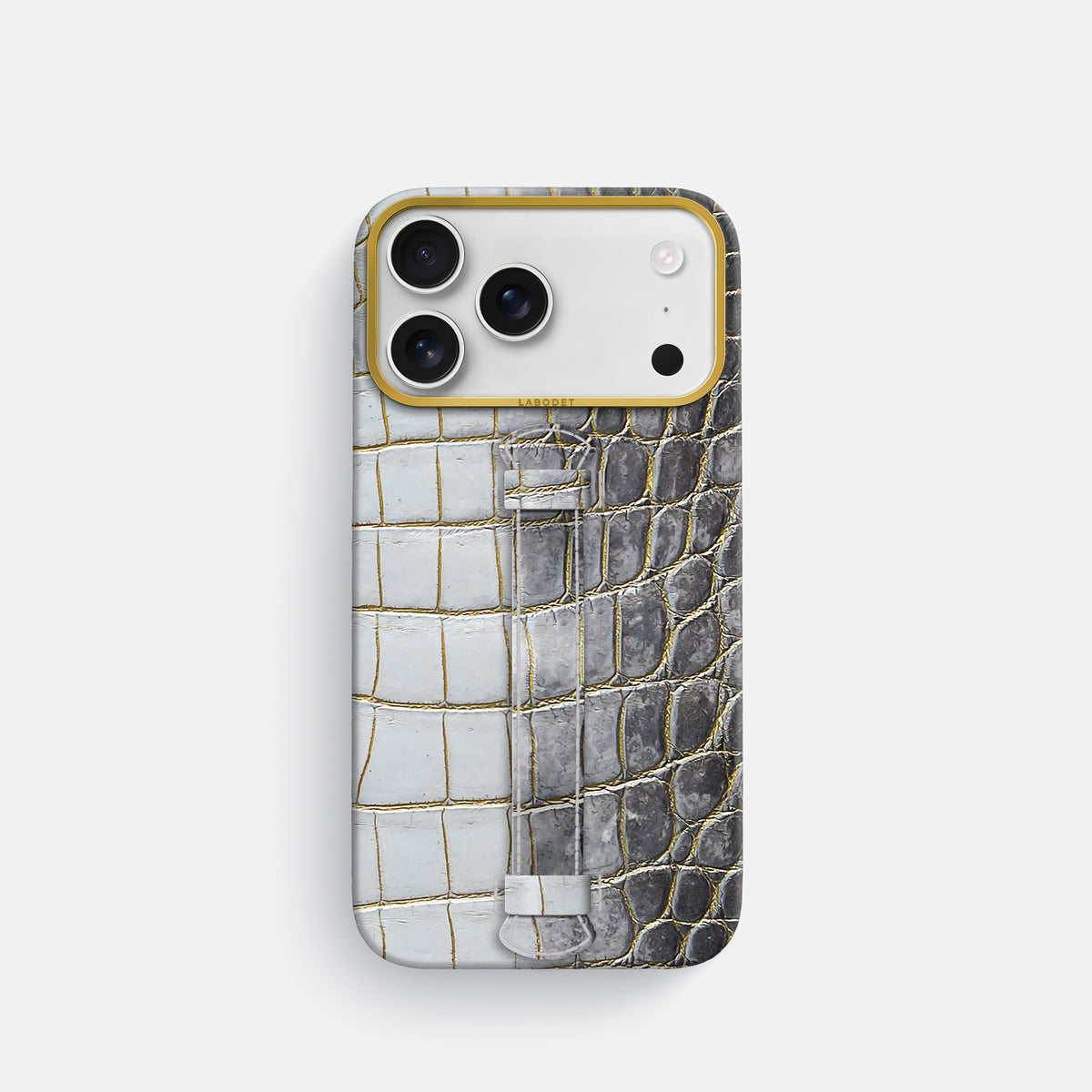 Center Handle For iPhone 17 Pro In Himalayan Crocodile -2 | Gold-Gold