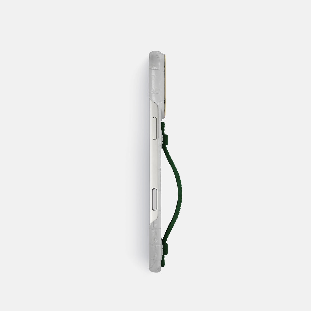 Center Handle For iPhone 17 Pro In Himalayan Crocodile -3 | Green-Gold