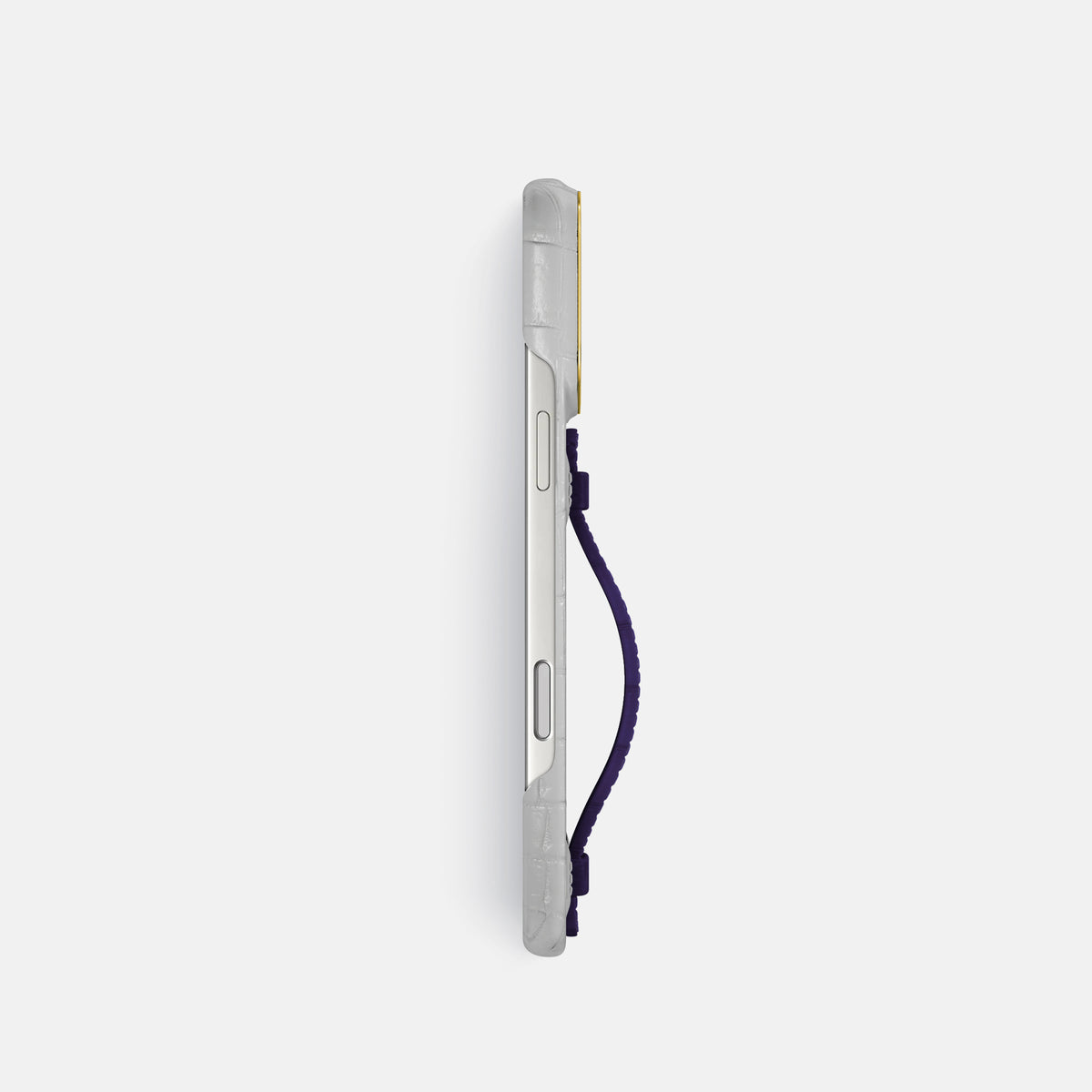 Center Handle For iPhone 17 Pro In Himalayan Crocodile -3 | Purple-Gold