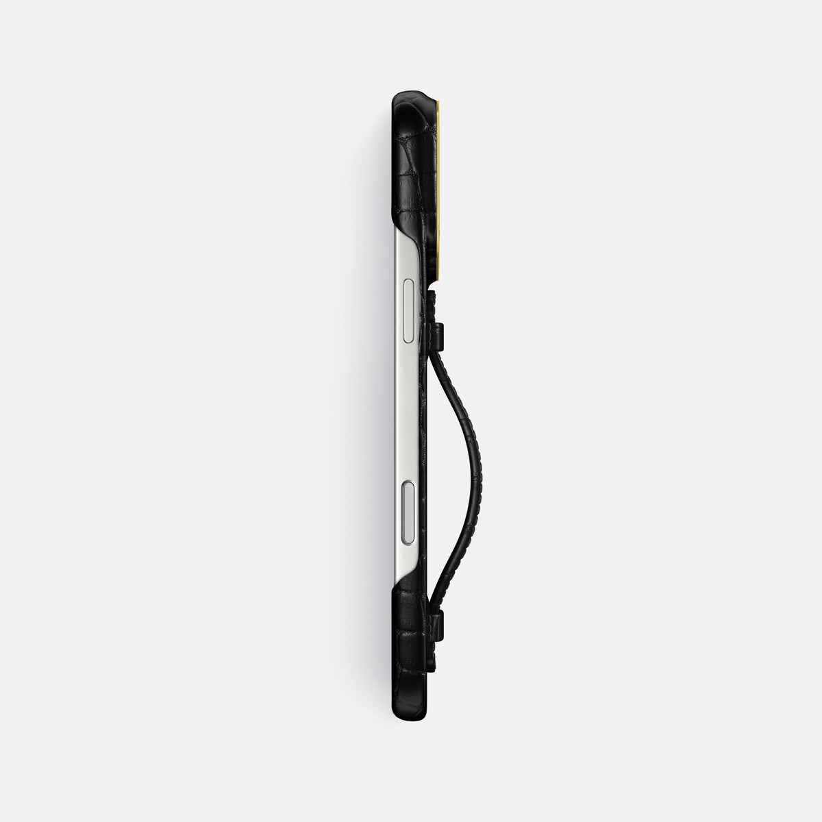 Center Handle For iPhone 17 Pro Max In Alligator -3 | Black-Gold
