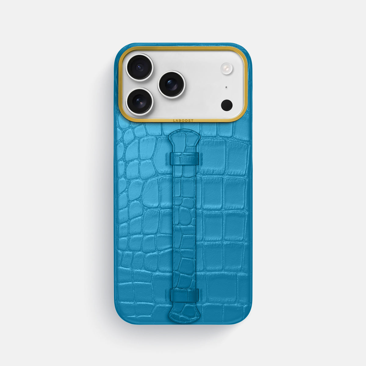 Center Handle For iPhone 17 Pro Max In Alligator -1 | Curaçao-Blue-Gold