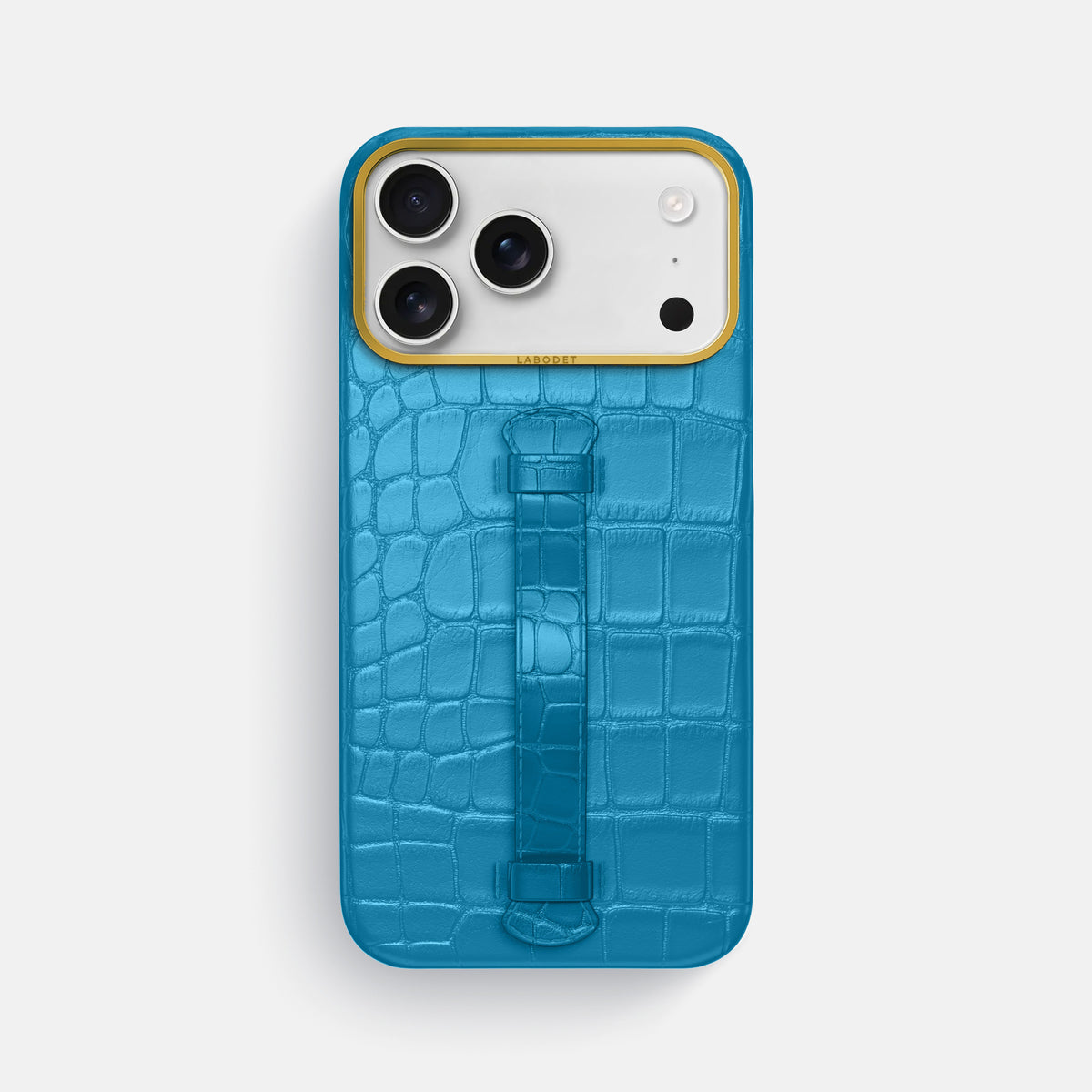 Center Handle For iPhone 17 Pro Max In Alligator -2 | Curaçao-Blue-Gold