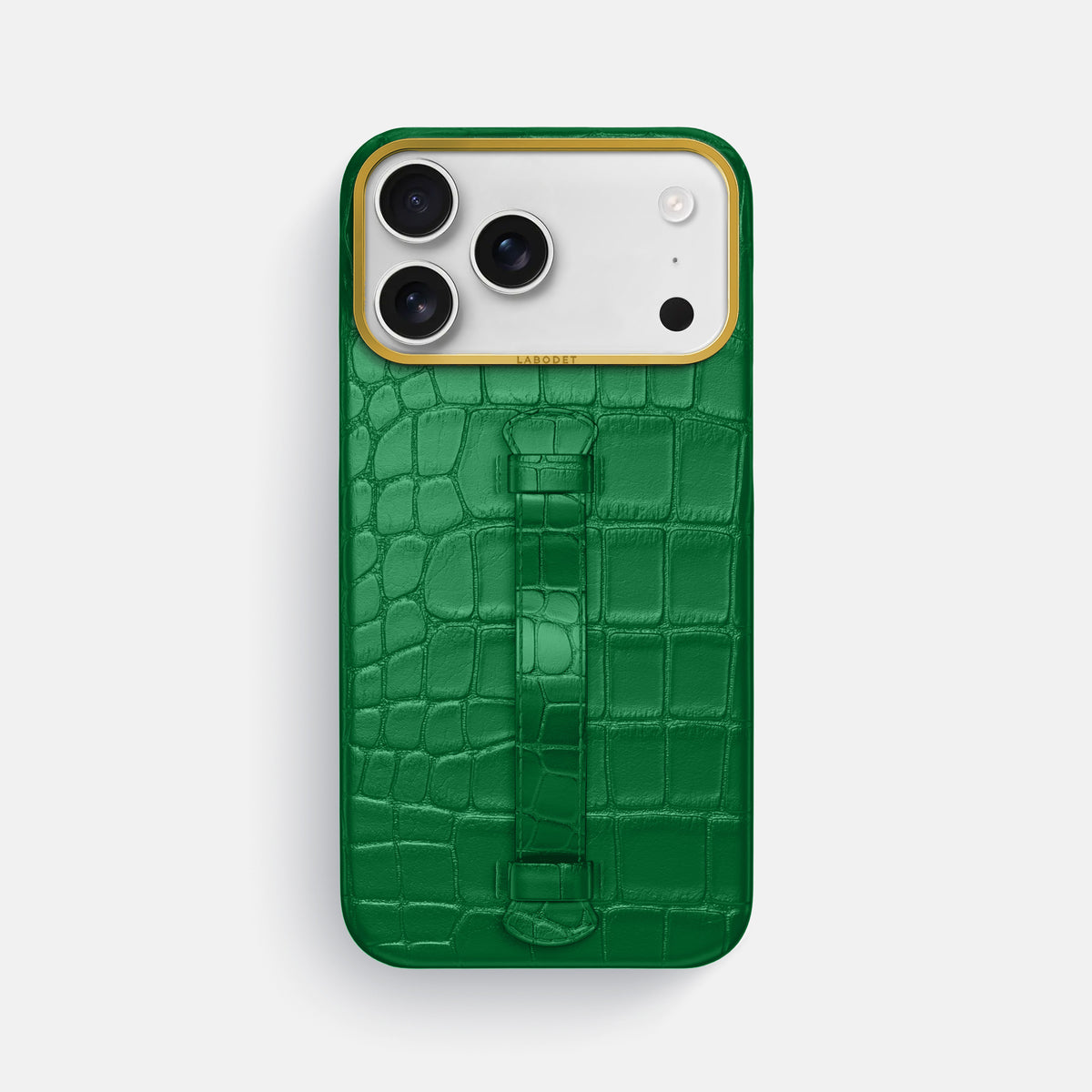 Center Handle For iPhone 17 Pro Max In Alligator -2 | Forest-Green-Gold