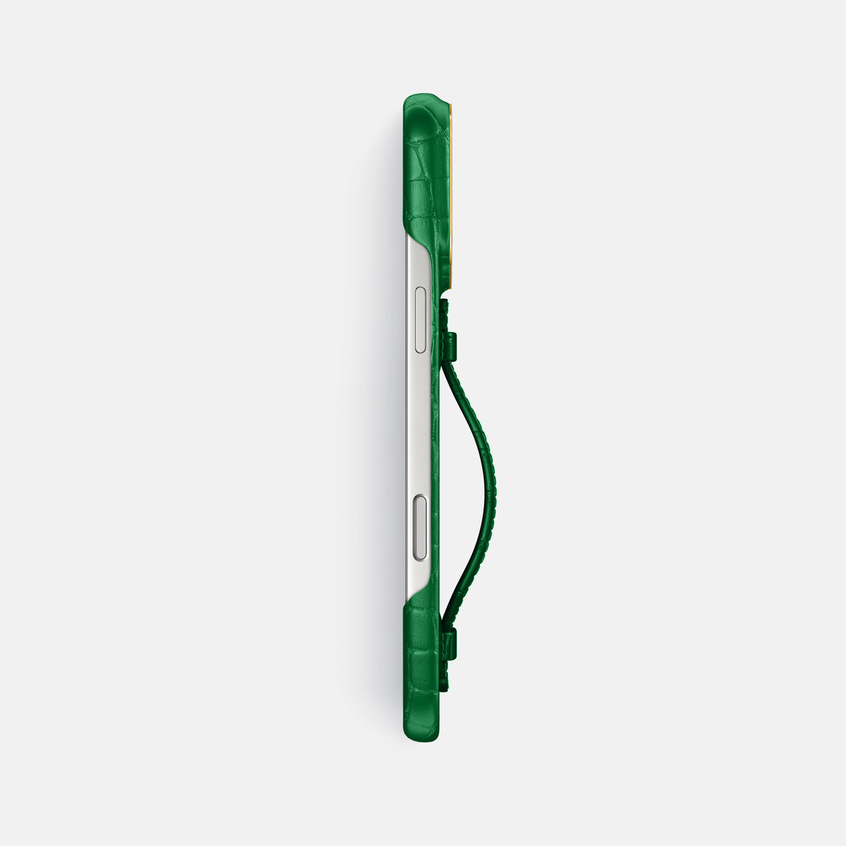 Center Handle For iPhone 17 Pro Max In Alligator -3 | Forest-Green-Gold