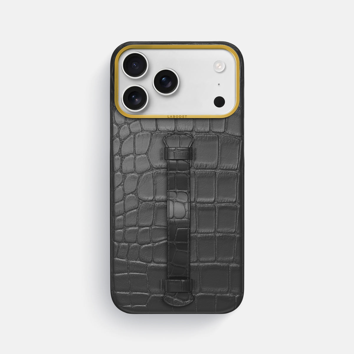 Center Handle For iPhone 17 Pro Max In Alligator -2 | Grey-Gold