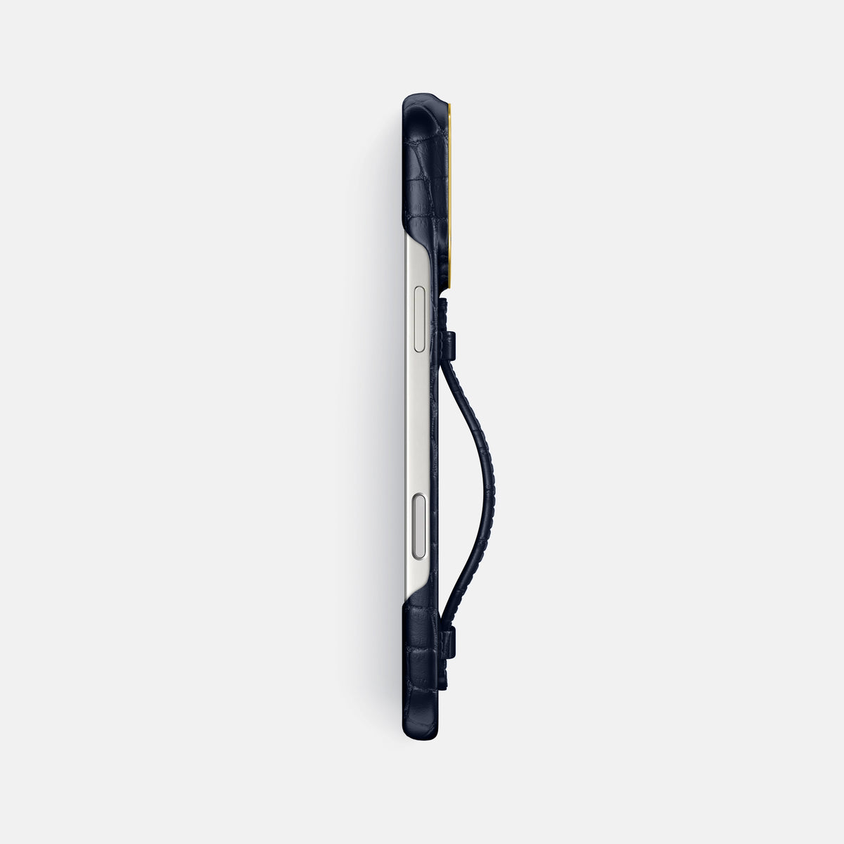 Center Handle For iPhone 17 Pro Max In Alligator -3 | Navy-Blue-Gold